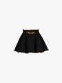 Pleated flared tweed skirt
