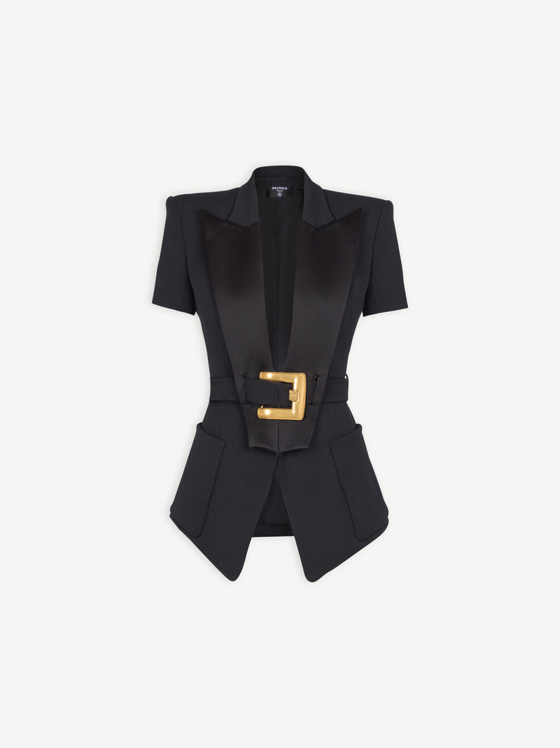 Grain de poudre jacket with belt detail
