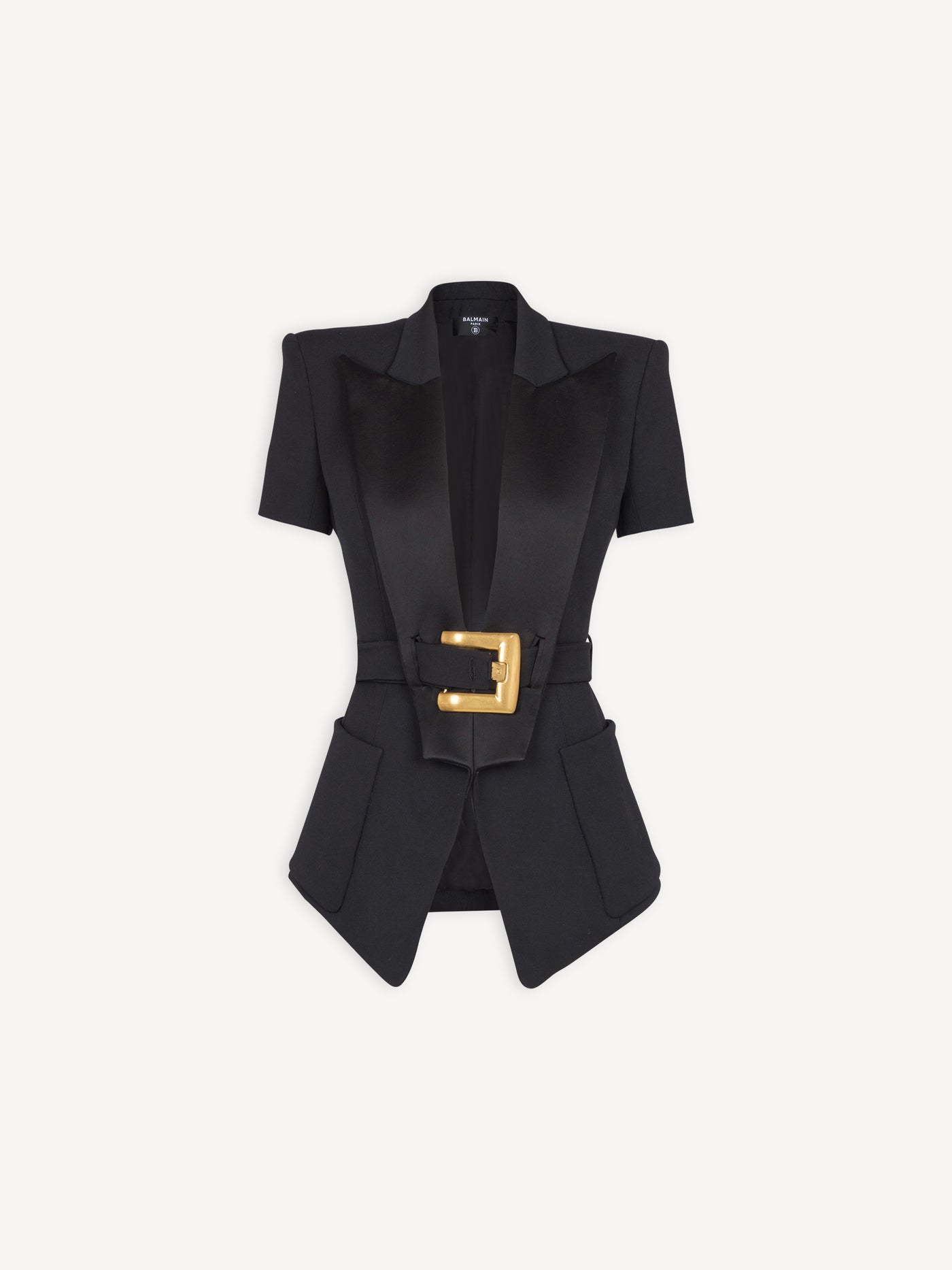 Veste en grain de poudre avec détail ceinture