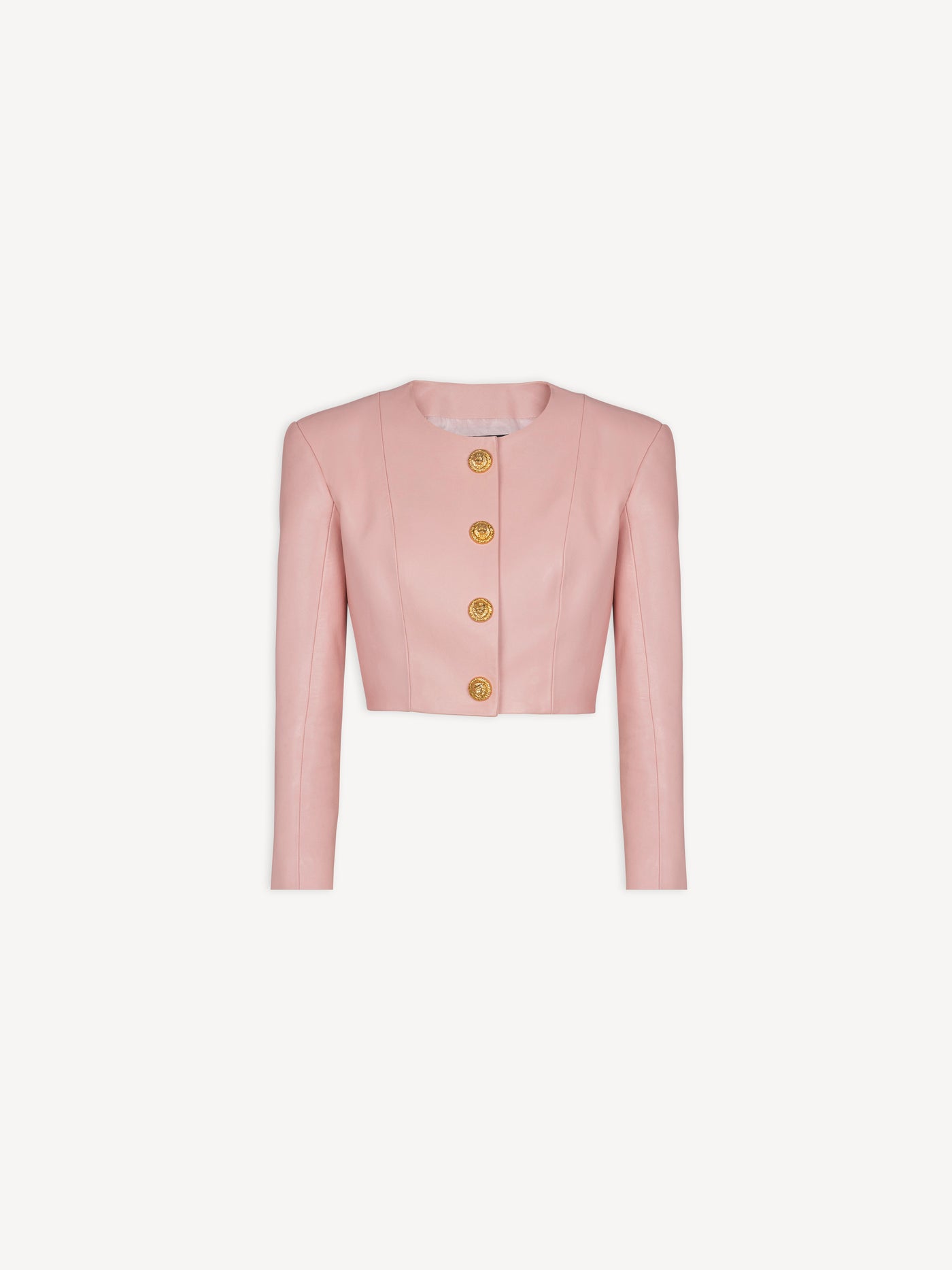 Cropped lambskin jacket