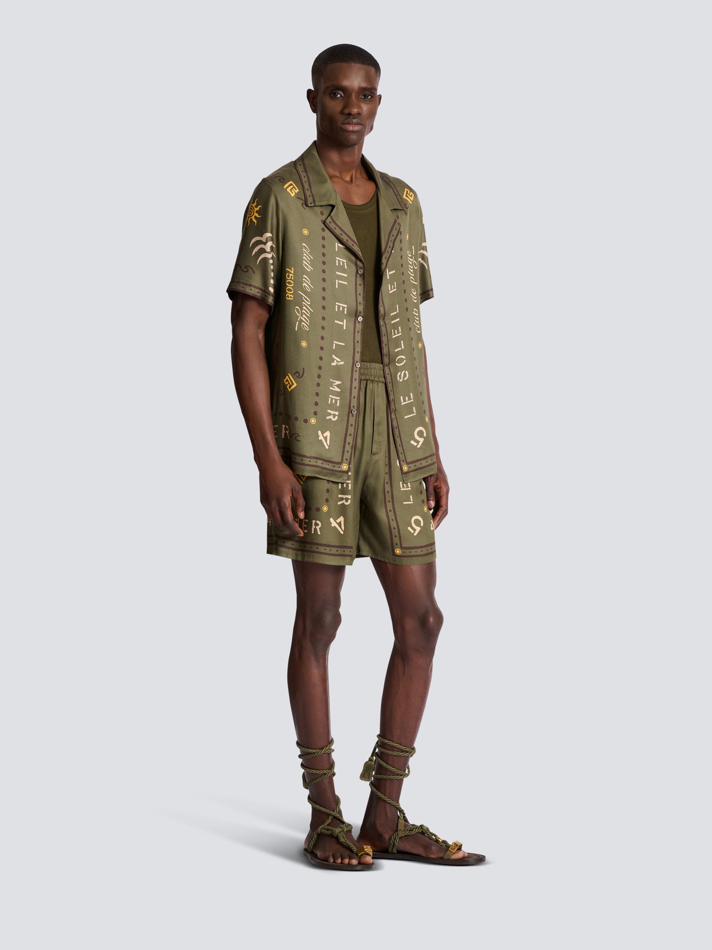 Bermuda shorts with Balmain Club print