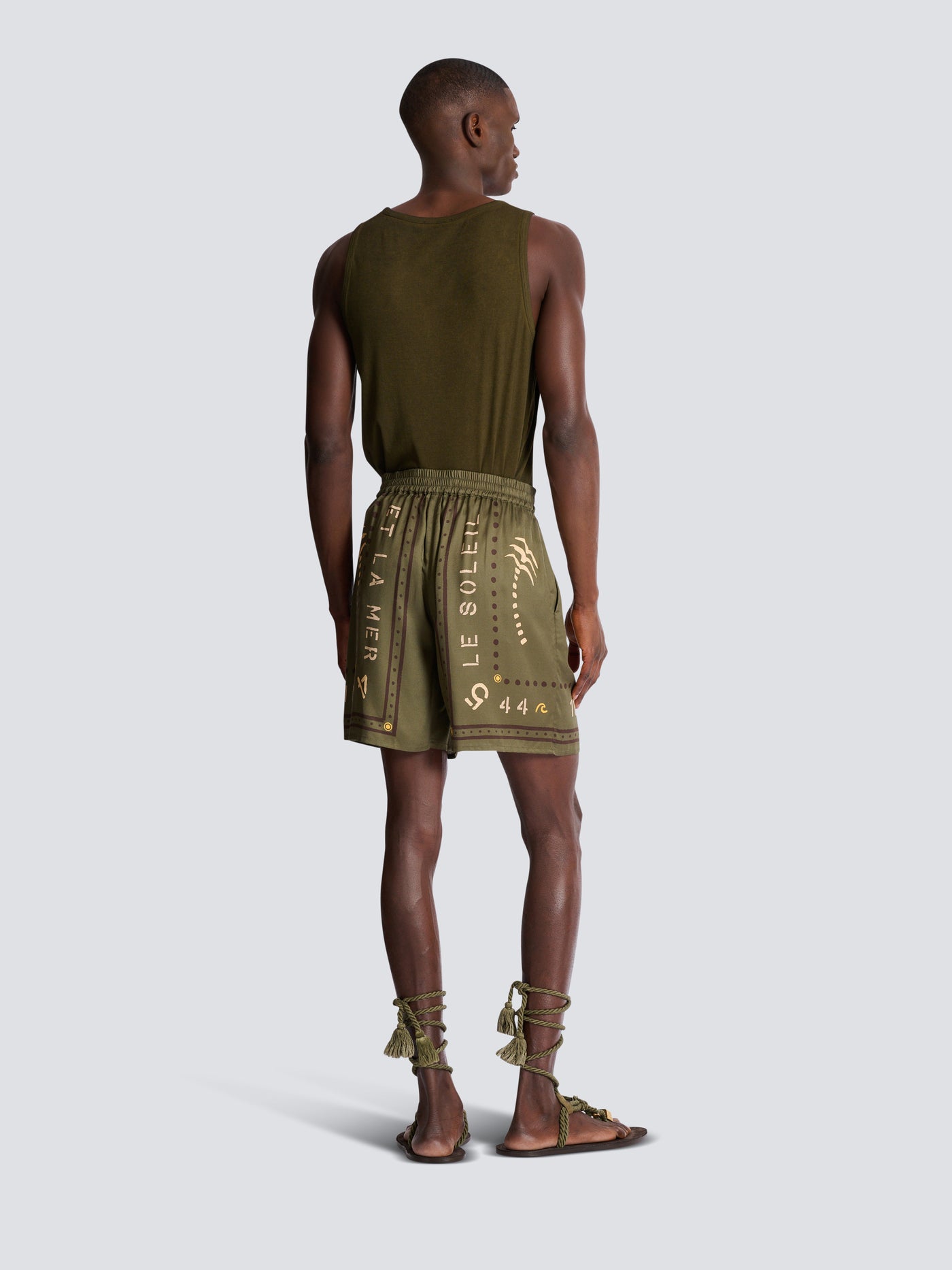 Bermuda shorts with Balmain Club print