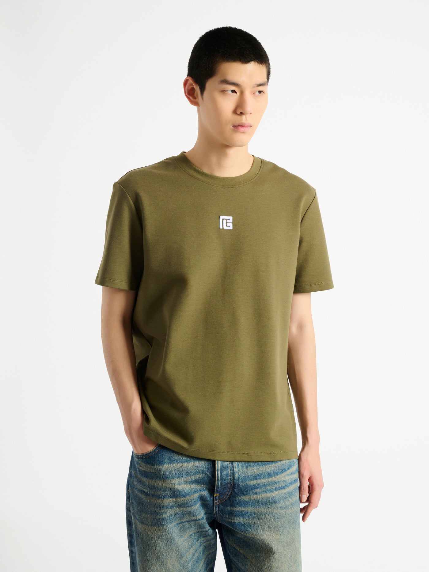 T-shirt con logo ricamato