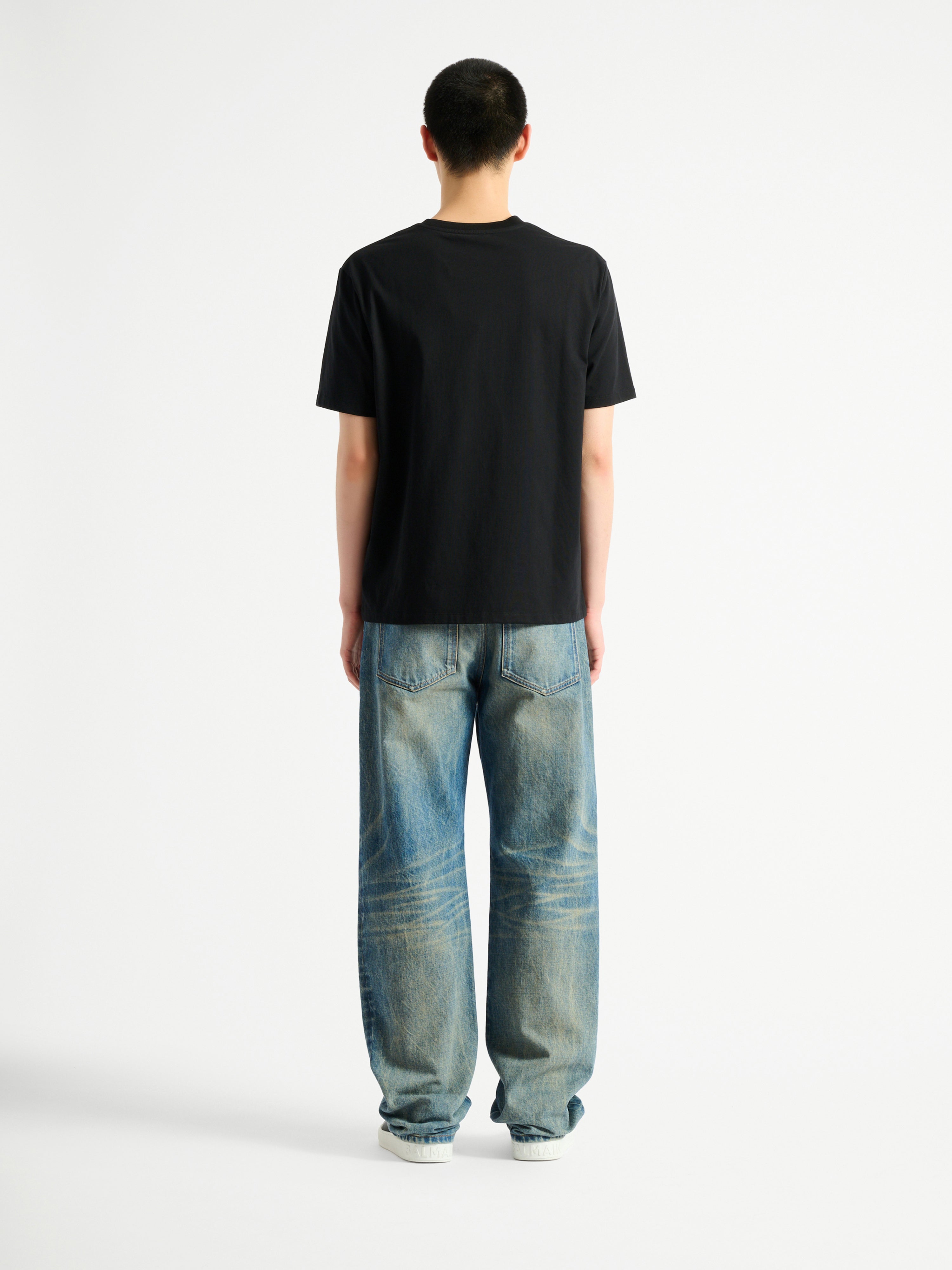 T-shirt with Balmain Paris print Black - Men I Balmain