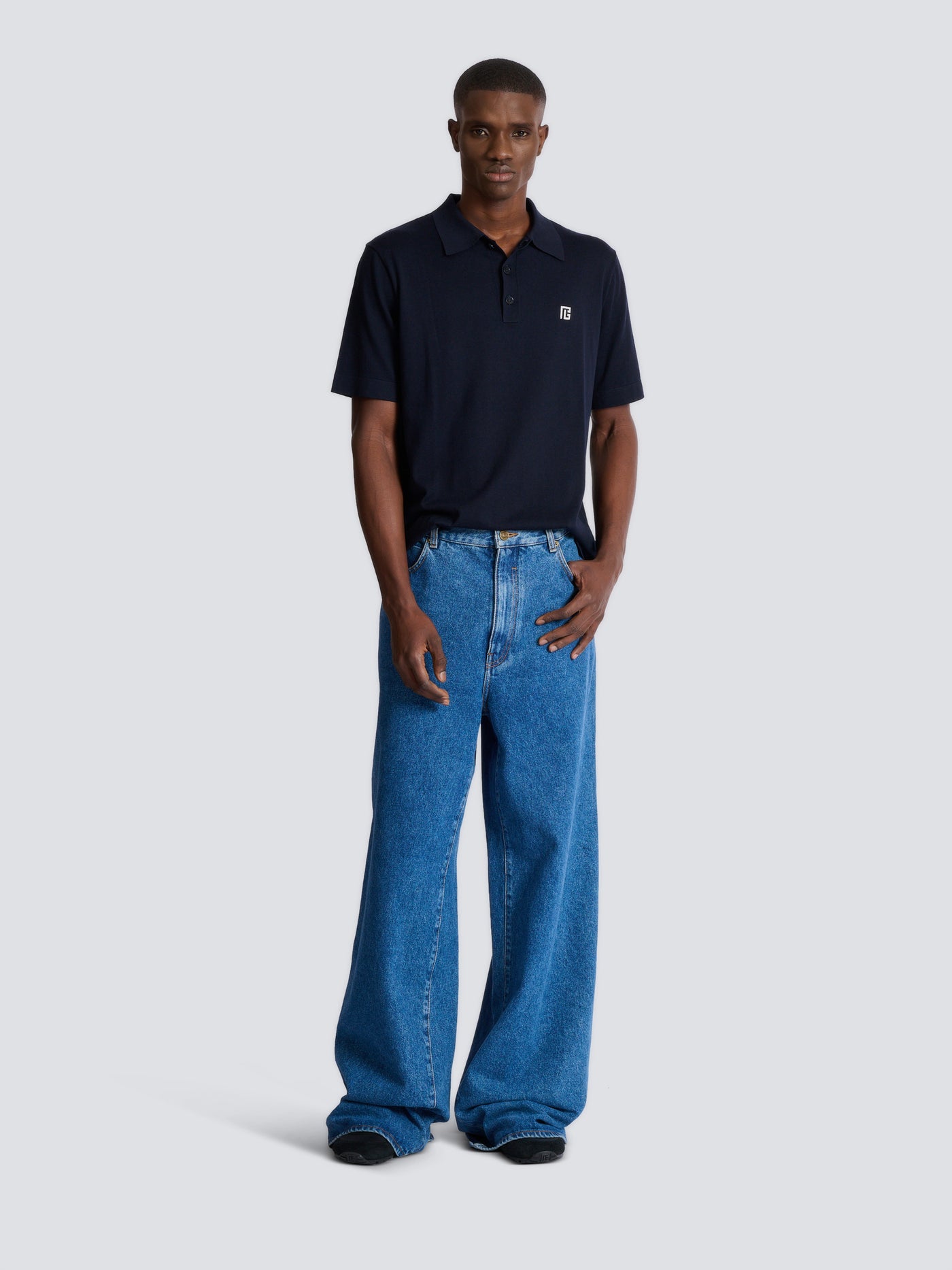Polo en coton brodé