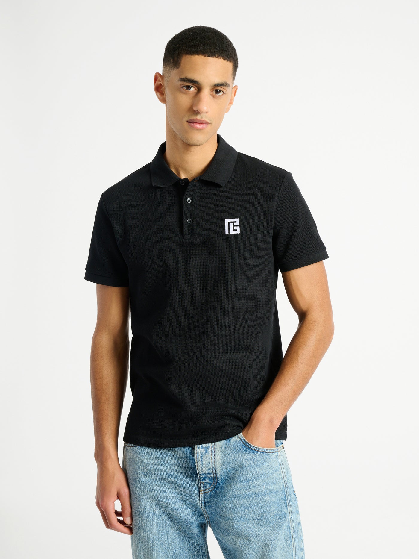 Polo en coton brodé