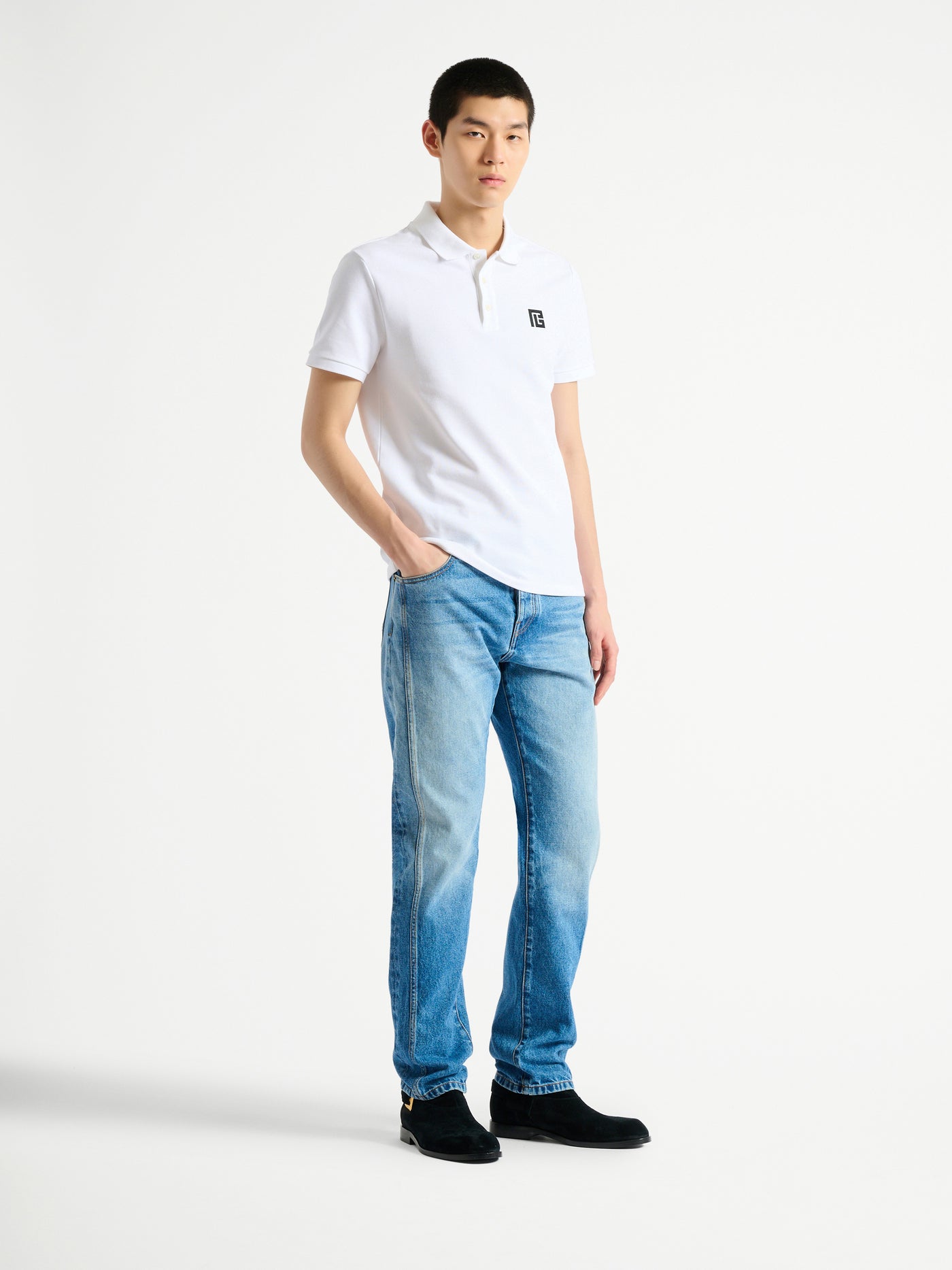 Polo en coton brodé