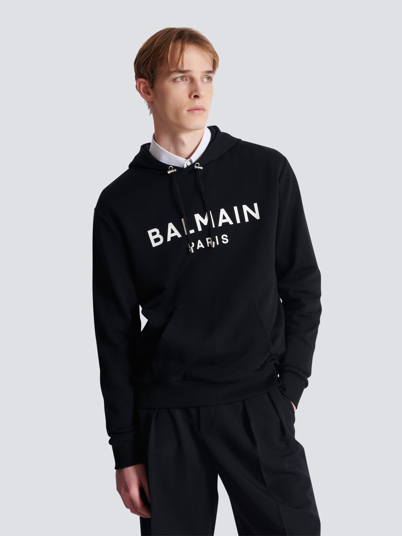 Printed cotton hoodie