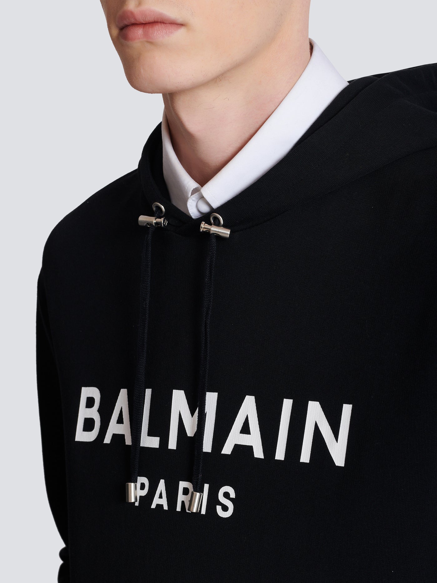 Printed cotton hoodie