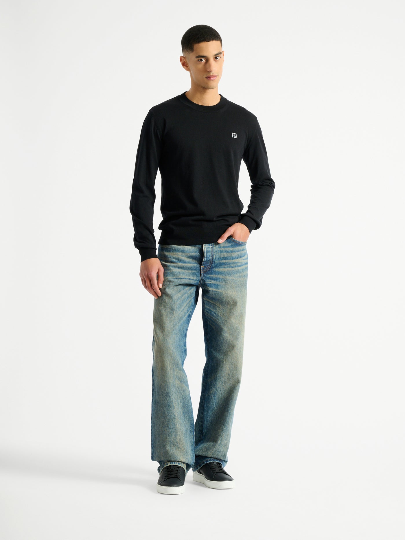 Pull fin en coton et soie