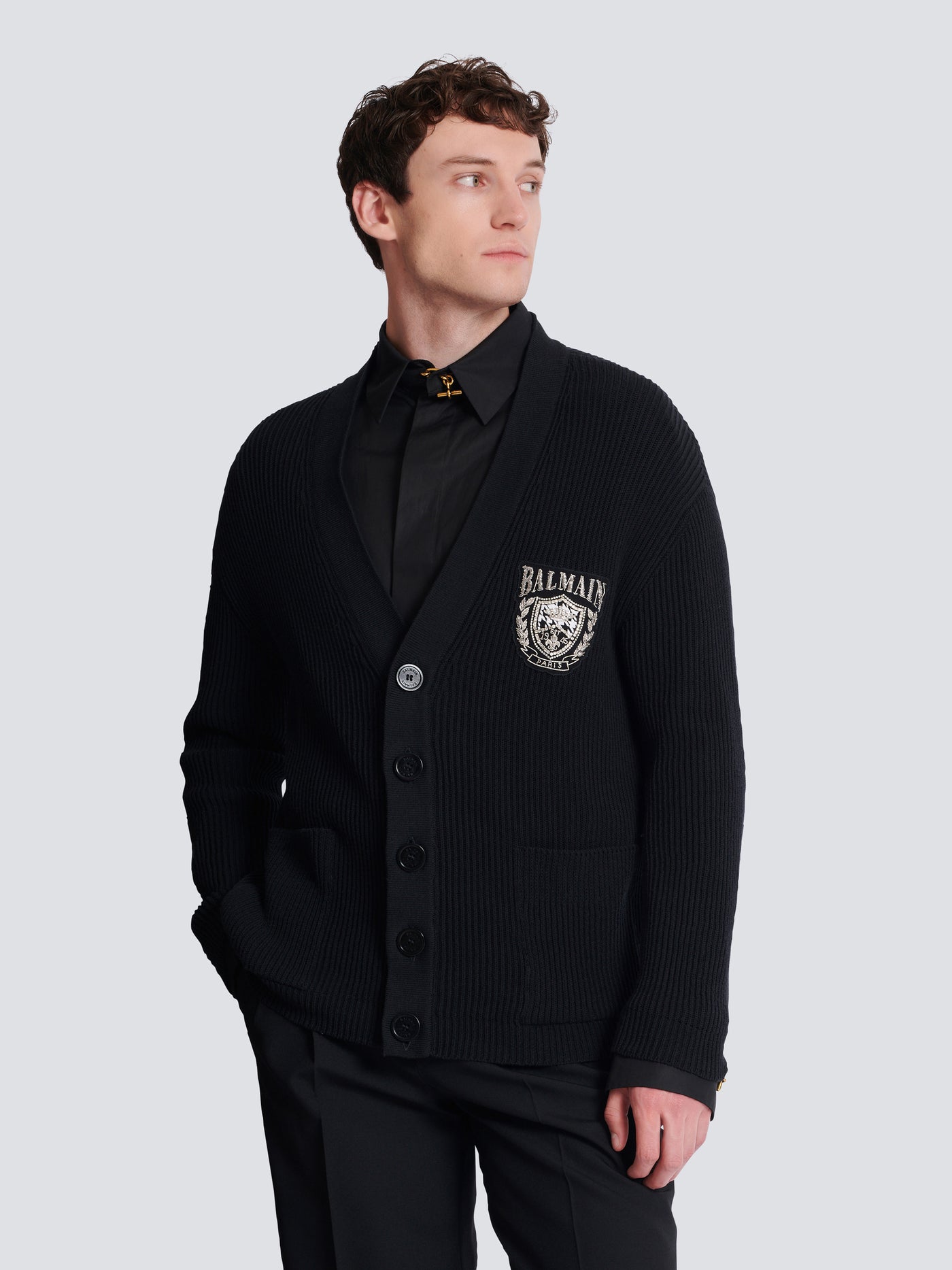 Cotton tube-knit cardigan