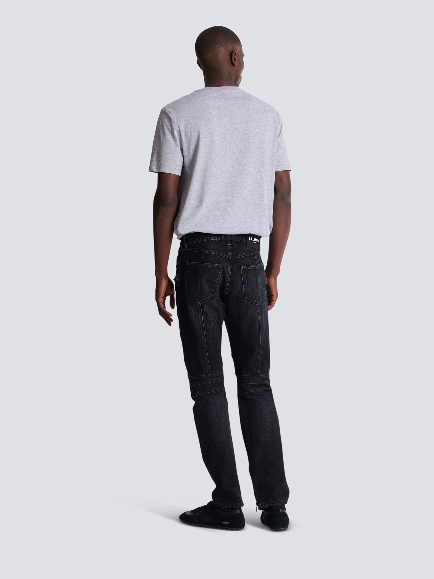 Biker jeans in black vintage denim