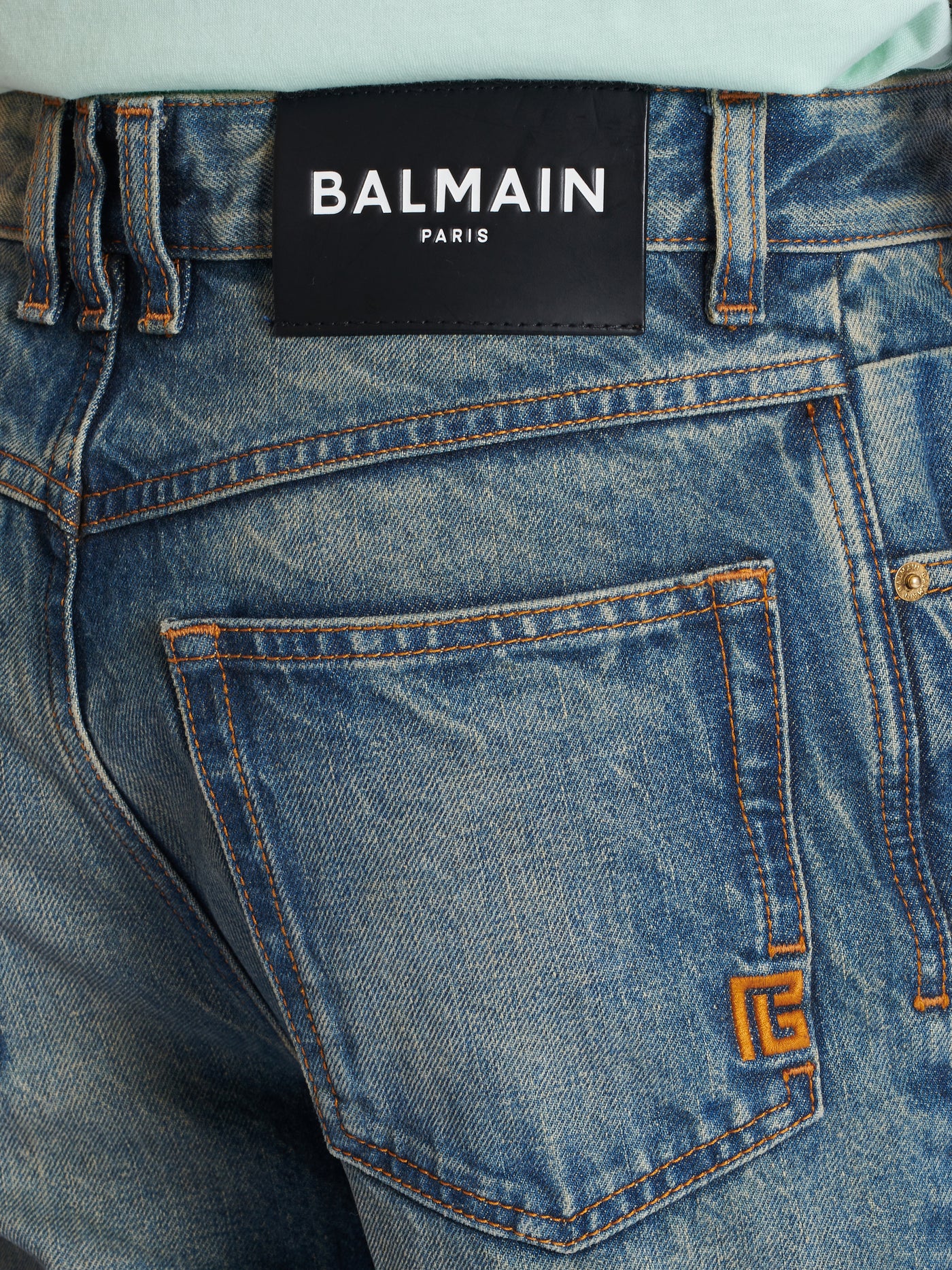 Pantalon droit jambe ajustée en denim vintage