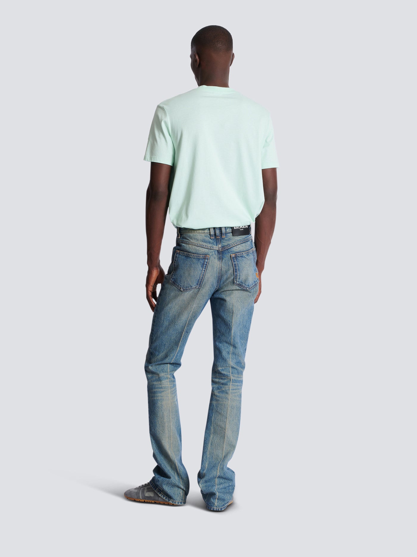Pantalon droit jambe ajustée en denim vintage