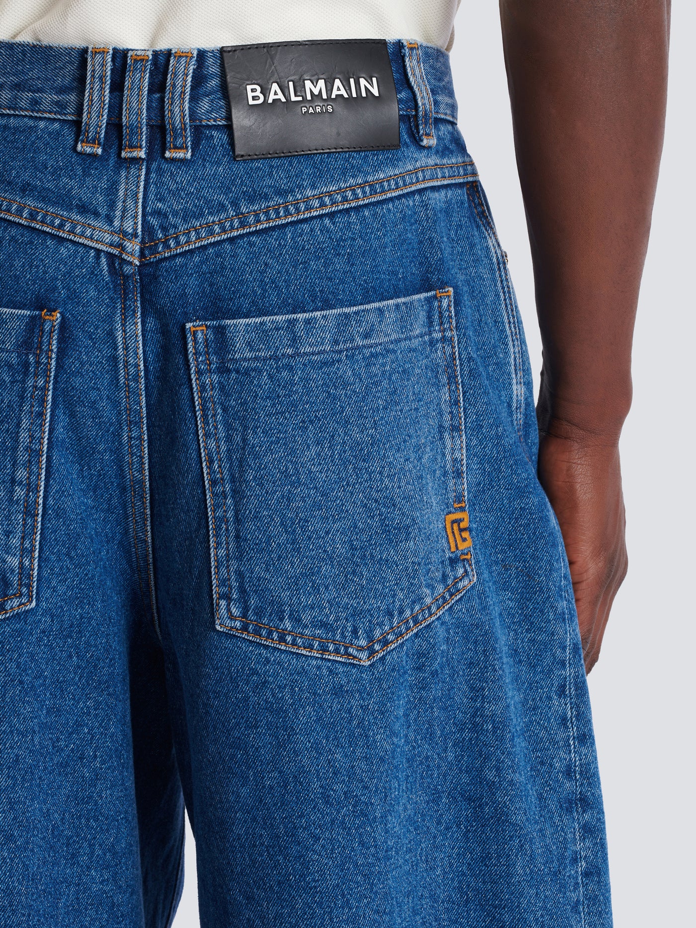 Blue denim wide-leg jeans