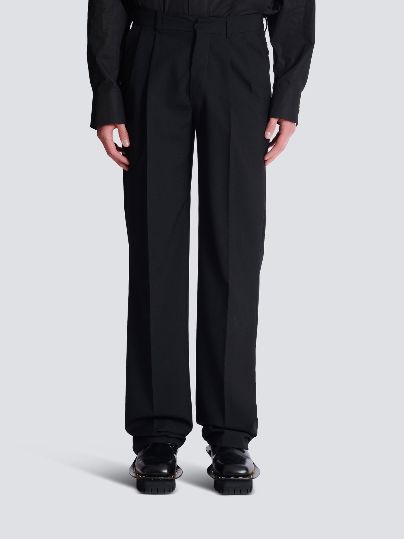 Pantalon droit en laine