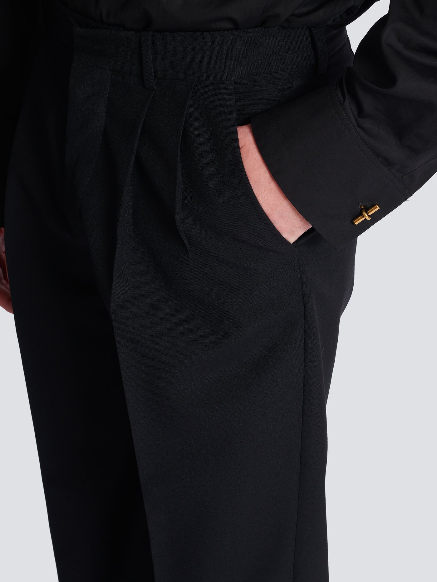 Pantalon droit en laine