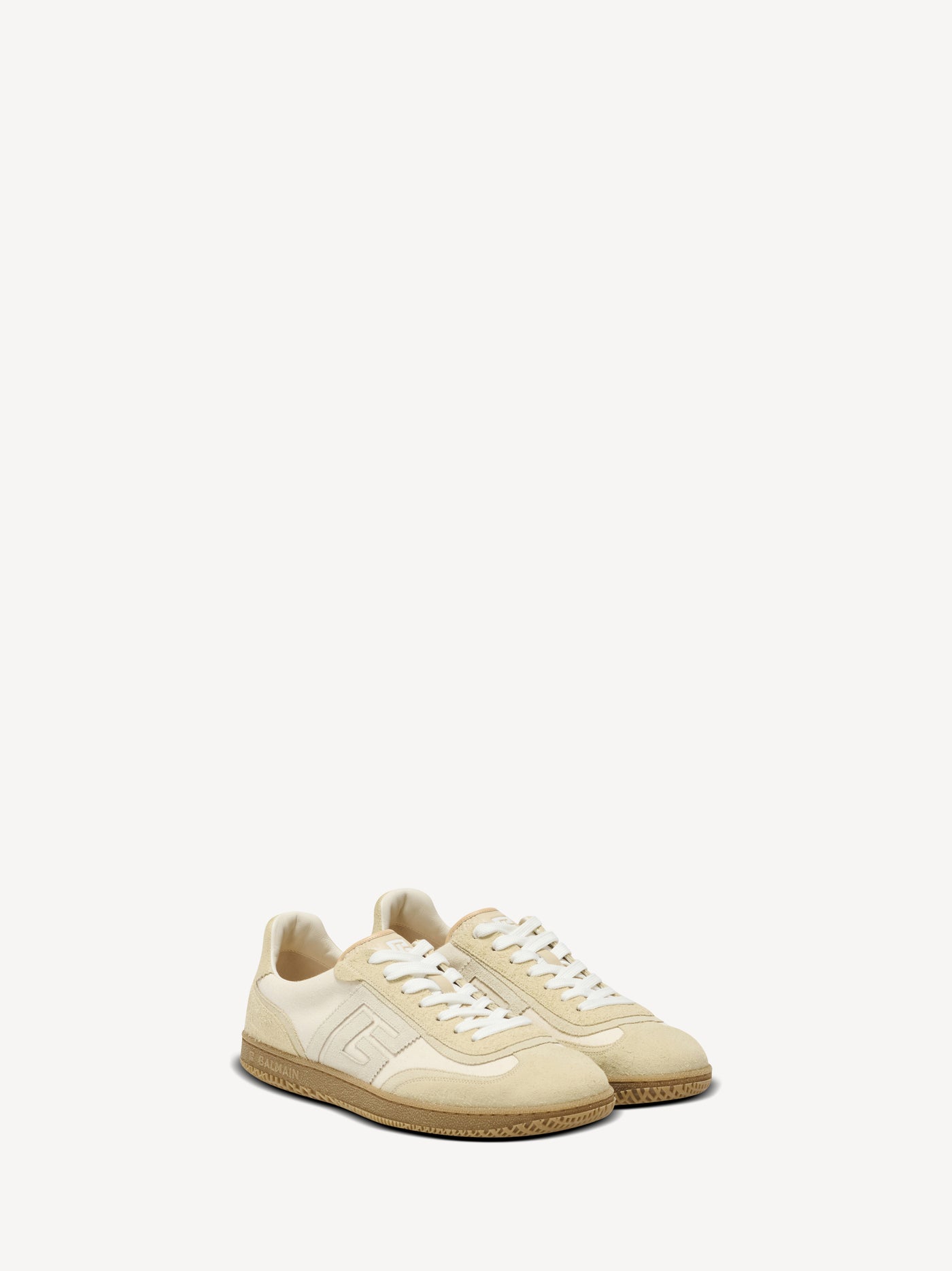 Balmain Swan trainers in suede, aged suede and canvas