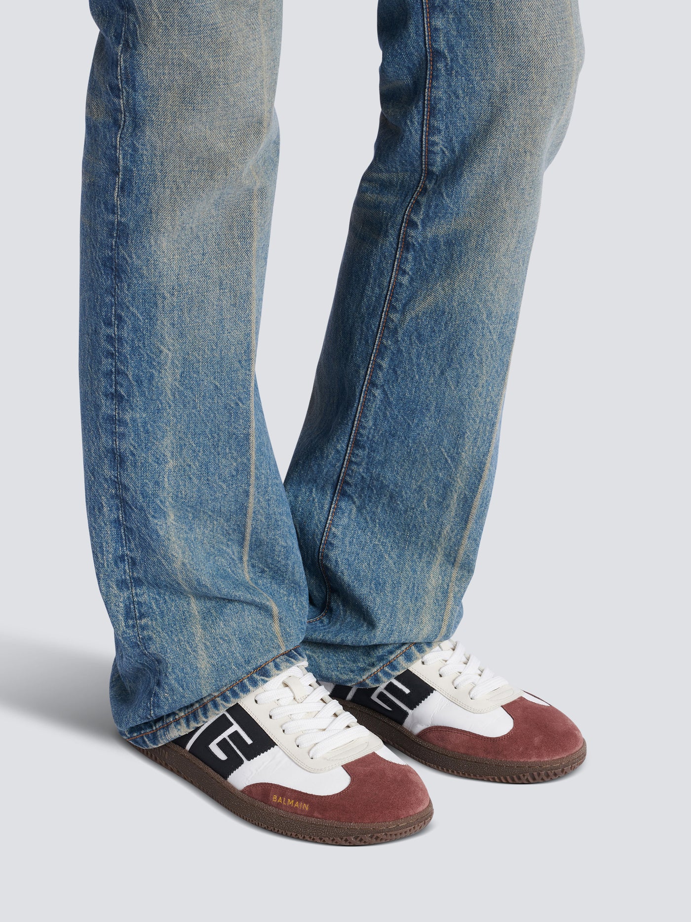 Balmain Swan suede and nylon trainers