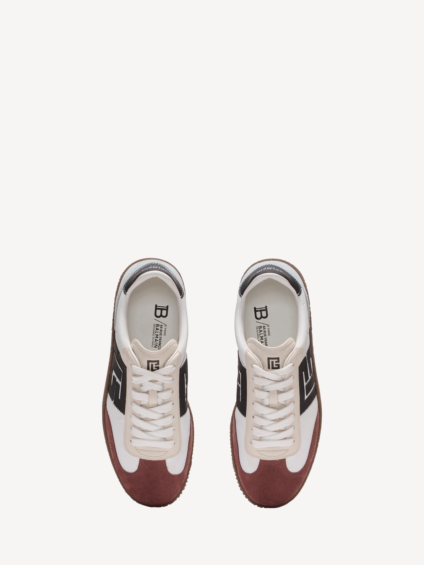 Balmain Swan suede and nylon trainers