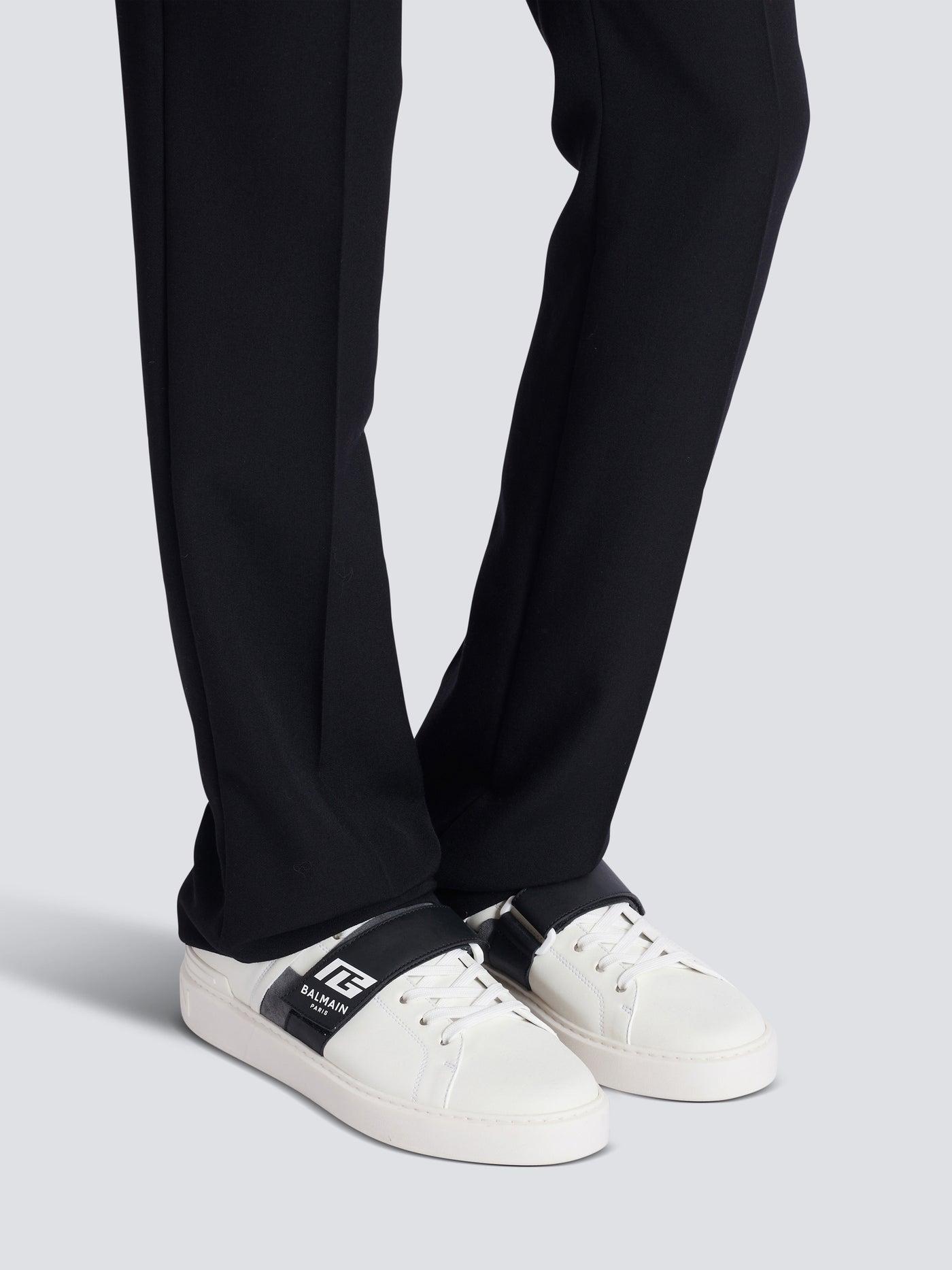 Calfskin B-Court trainers with PB tongue