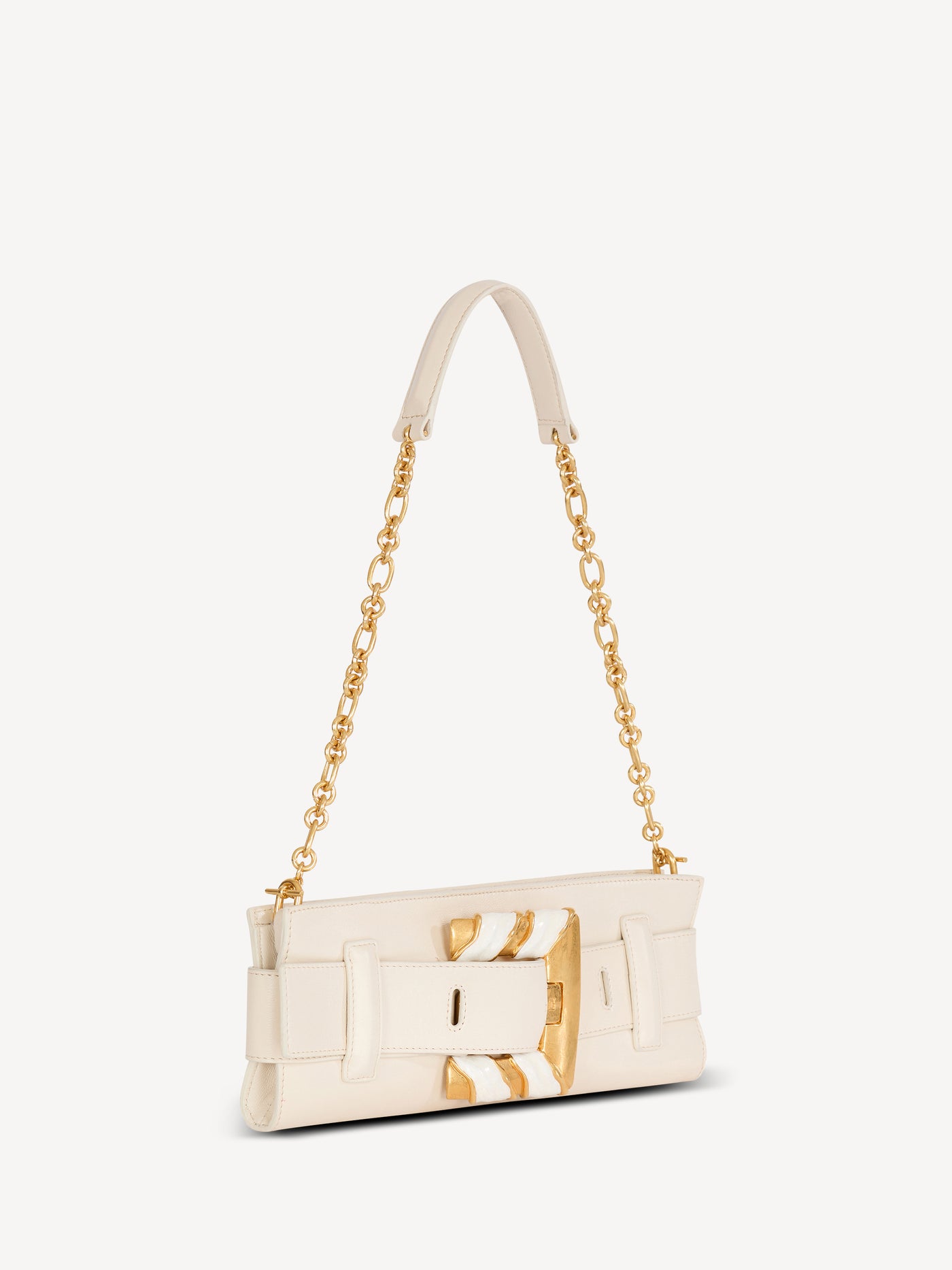 Anthem lambskin and enamel clutch
