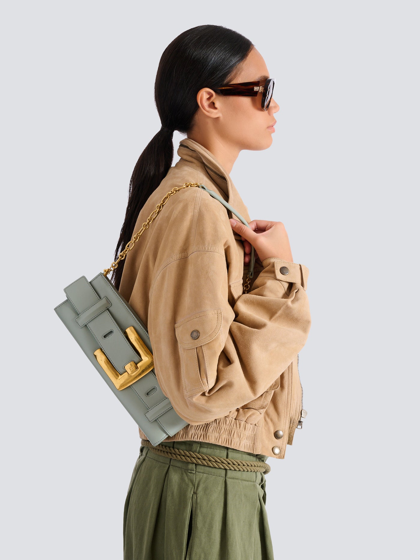 Pochette Anthem en cuir de veau