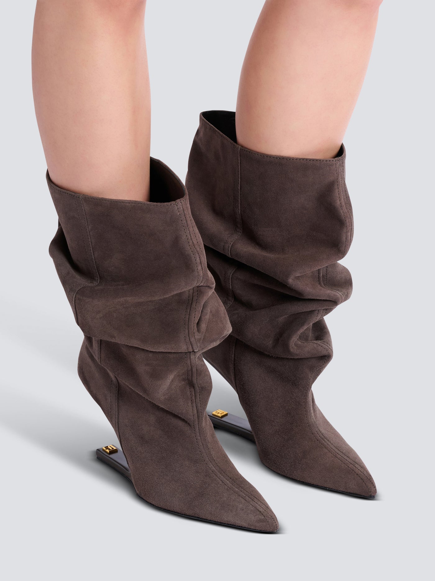 Bottines No Wedge en cuir suédé