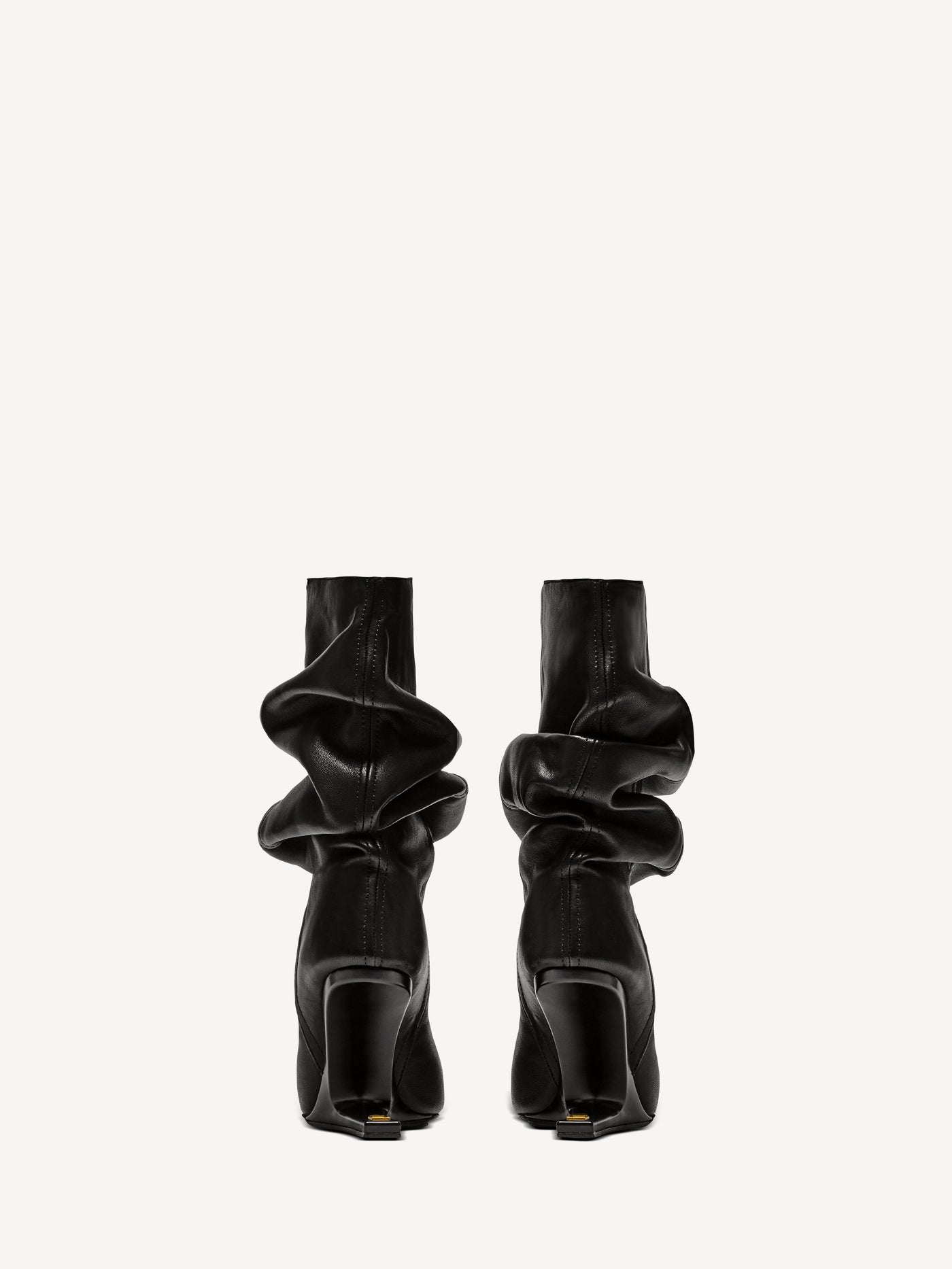 No Wedge smooth leather ankle boots