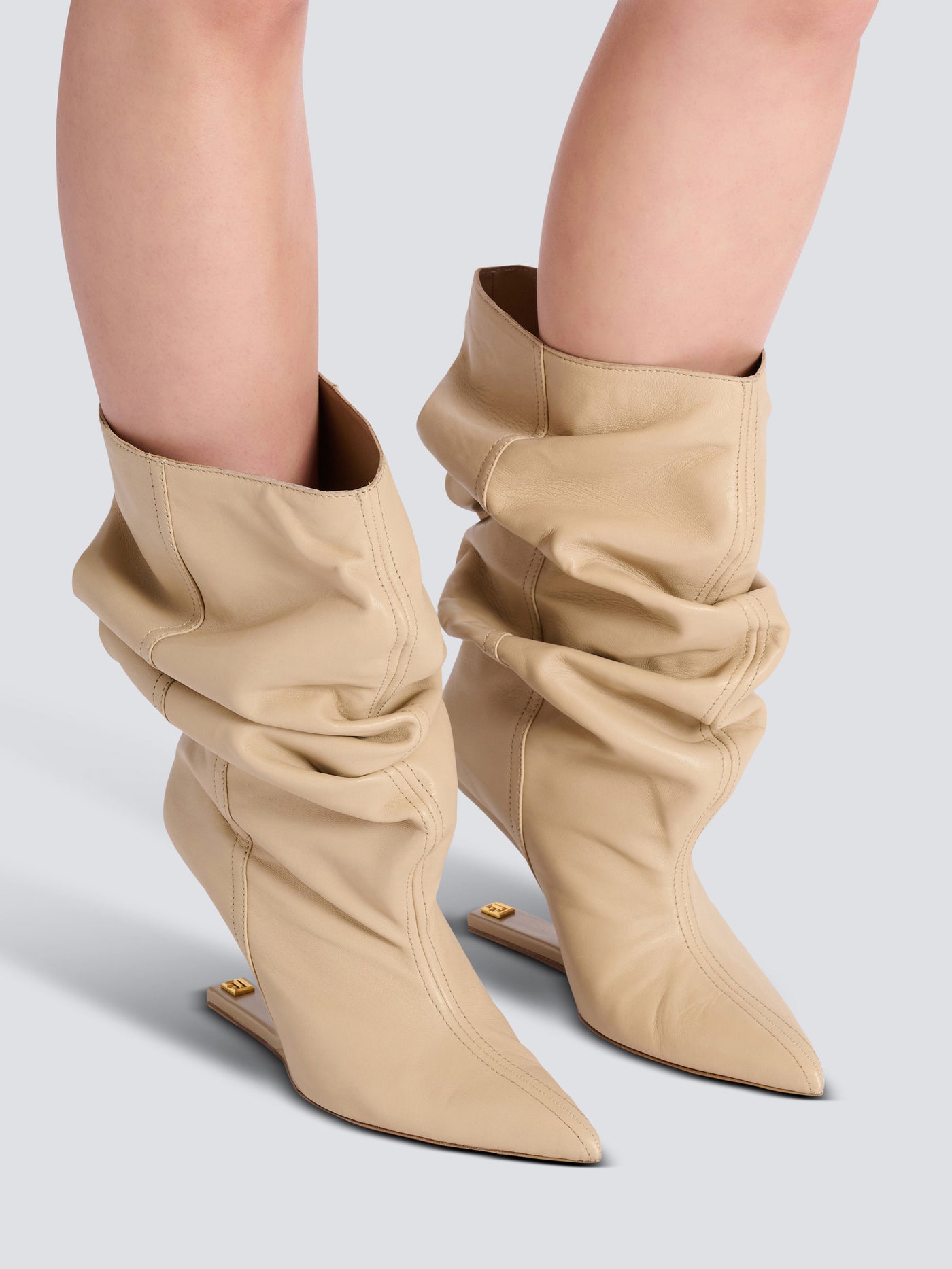 Bottines No Wedge en cuir lisse
