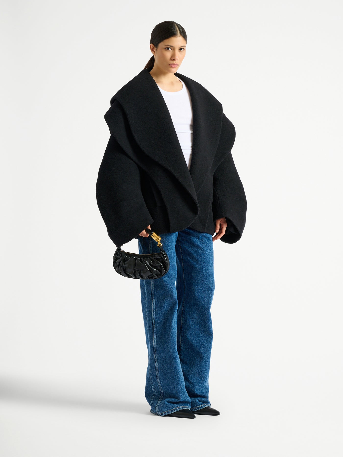 Sac Ébène Mini en cuir de veau