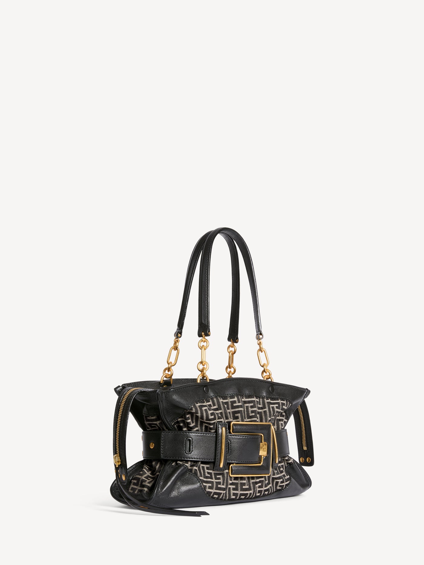 Leather and monogram jacquard Anthem bag