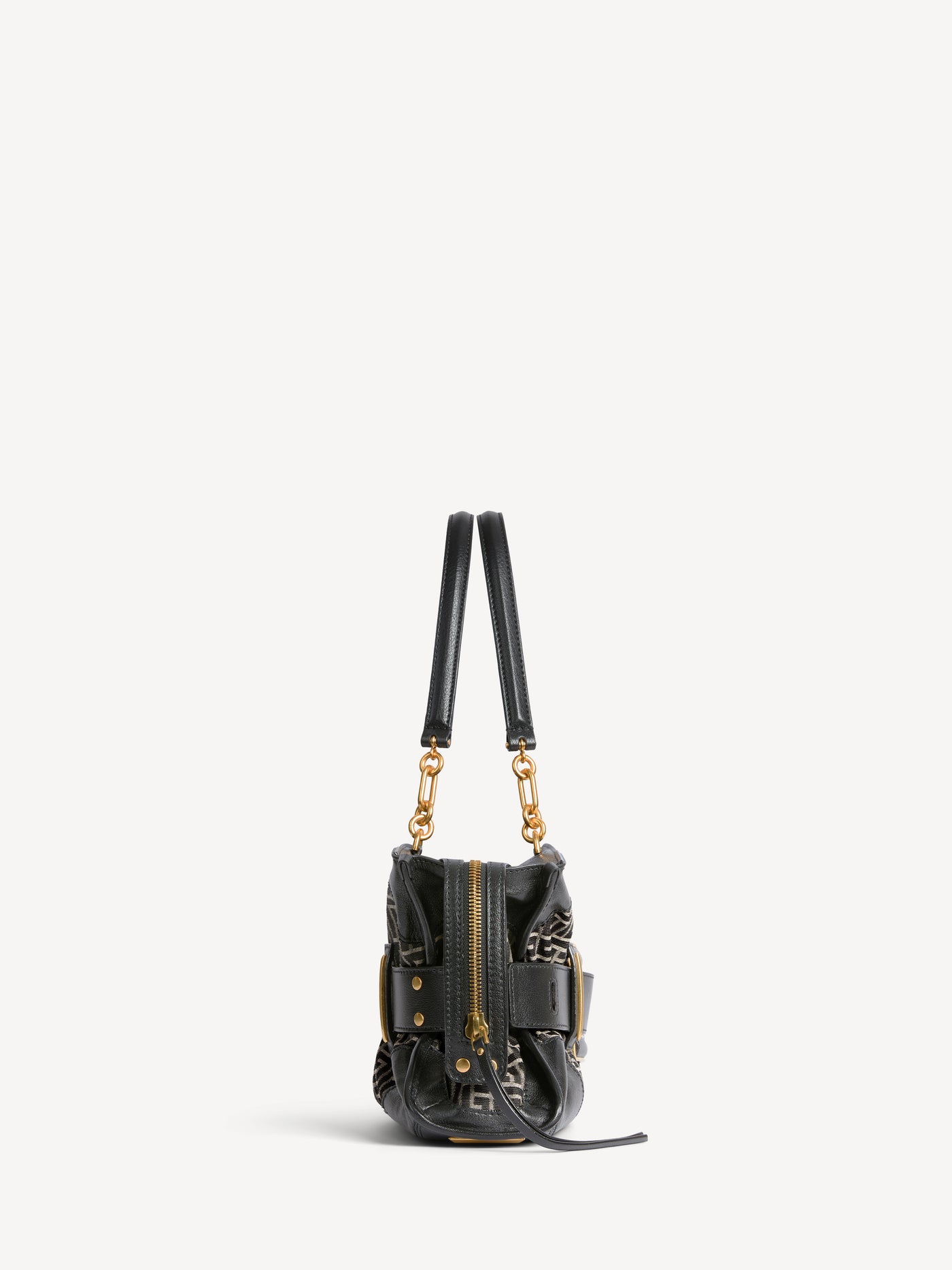 Leather and monogram jacquard Anthem bag
