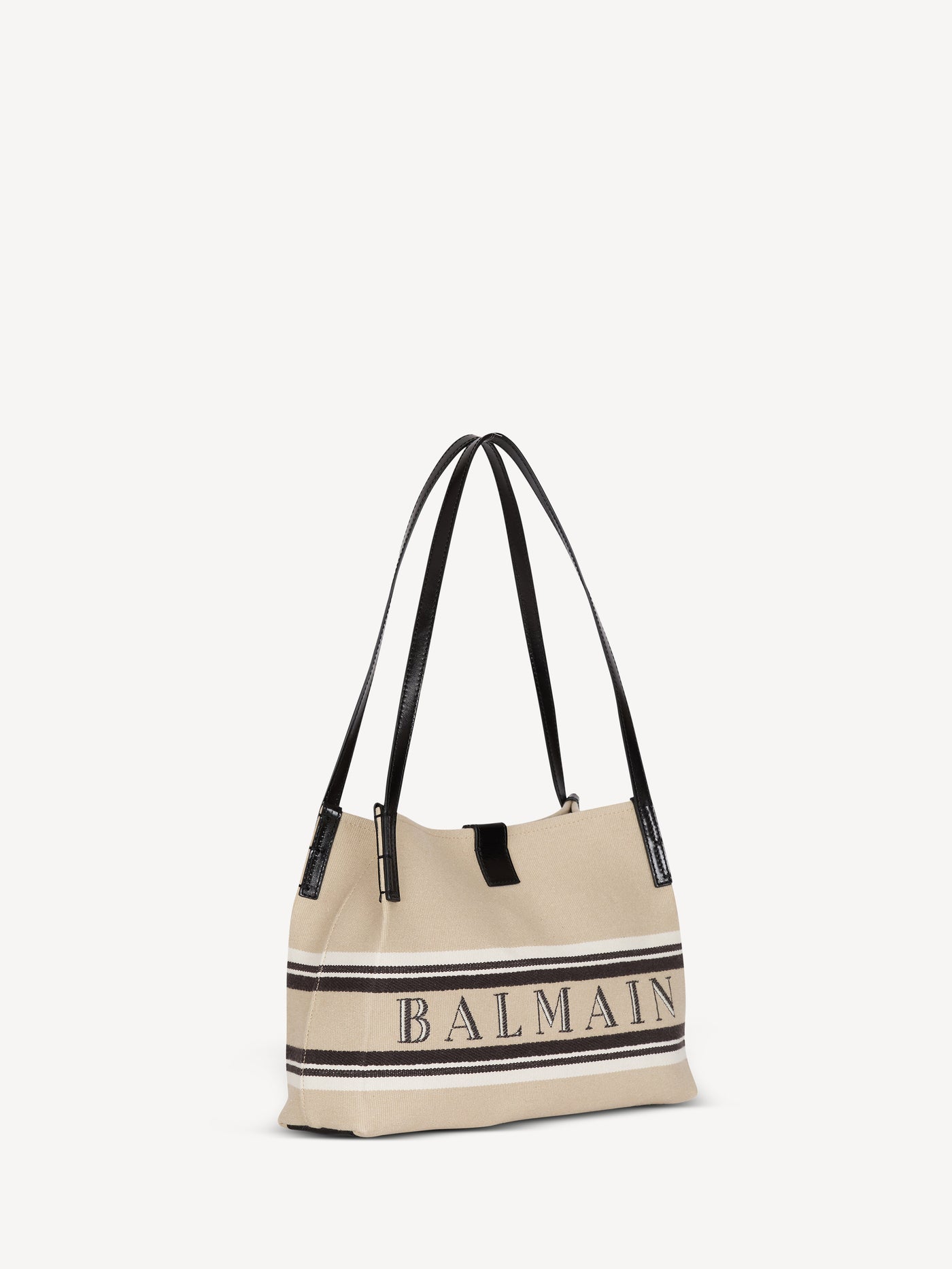 Small Release Shopper bag in canvas and calfskin