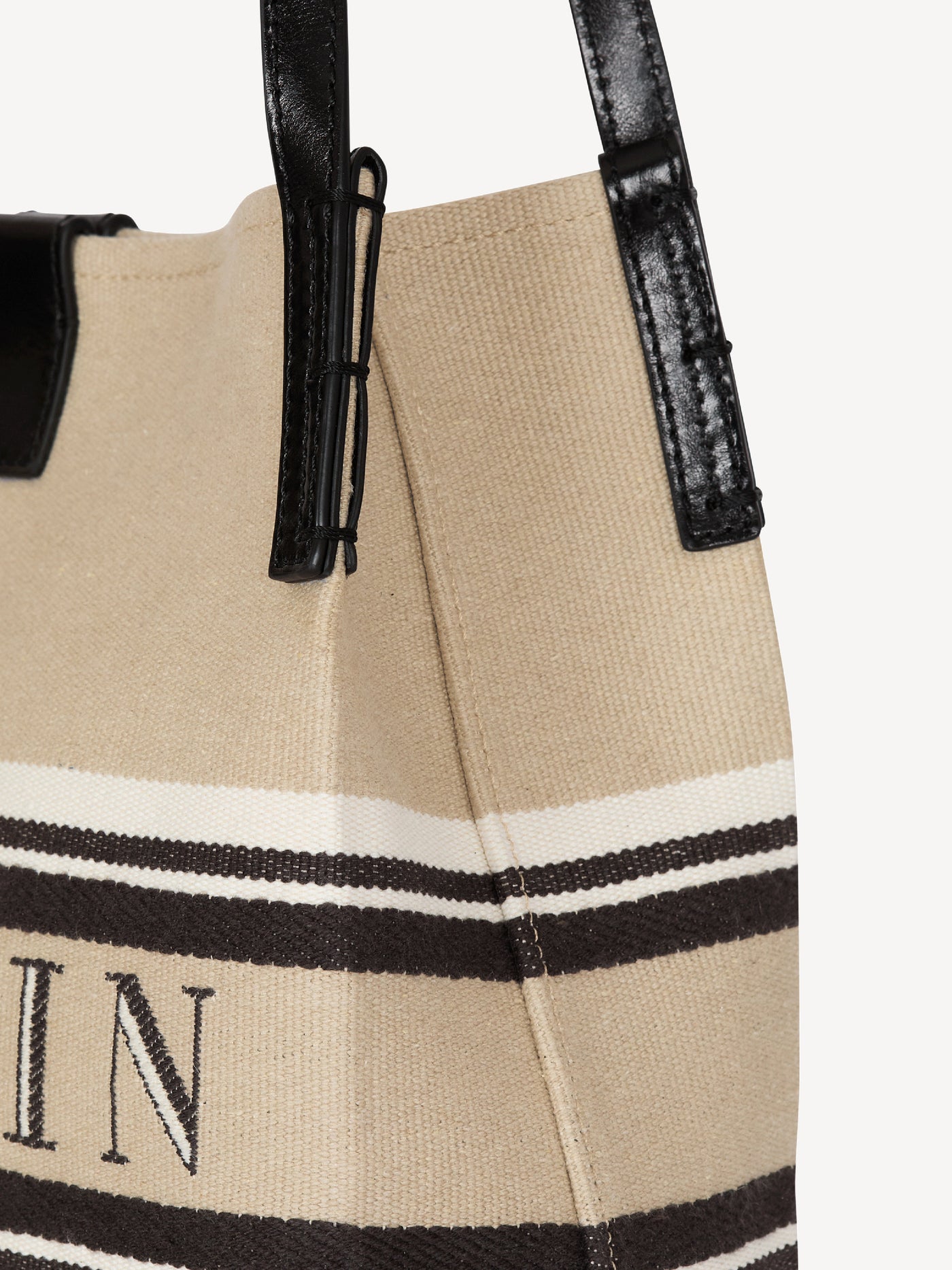 Small Release Shopper bag in canvas and calfskin