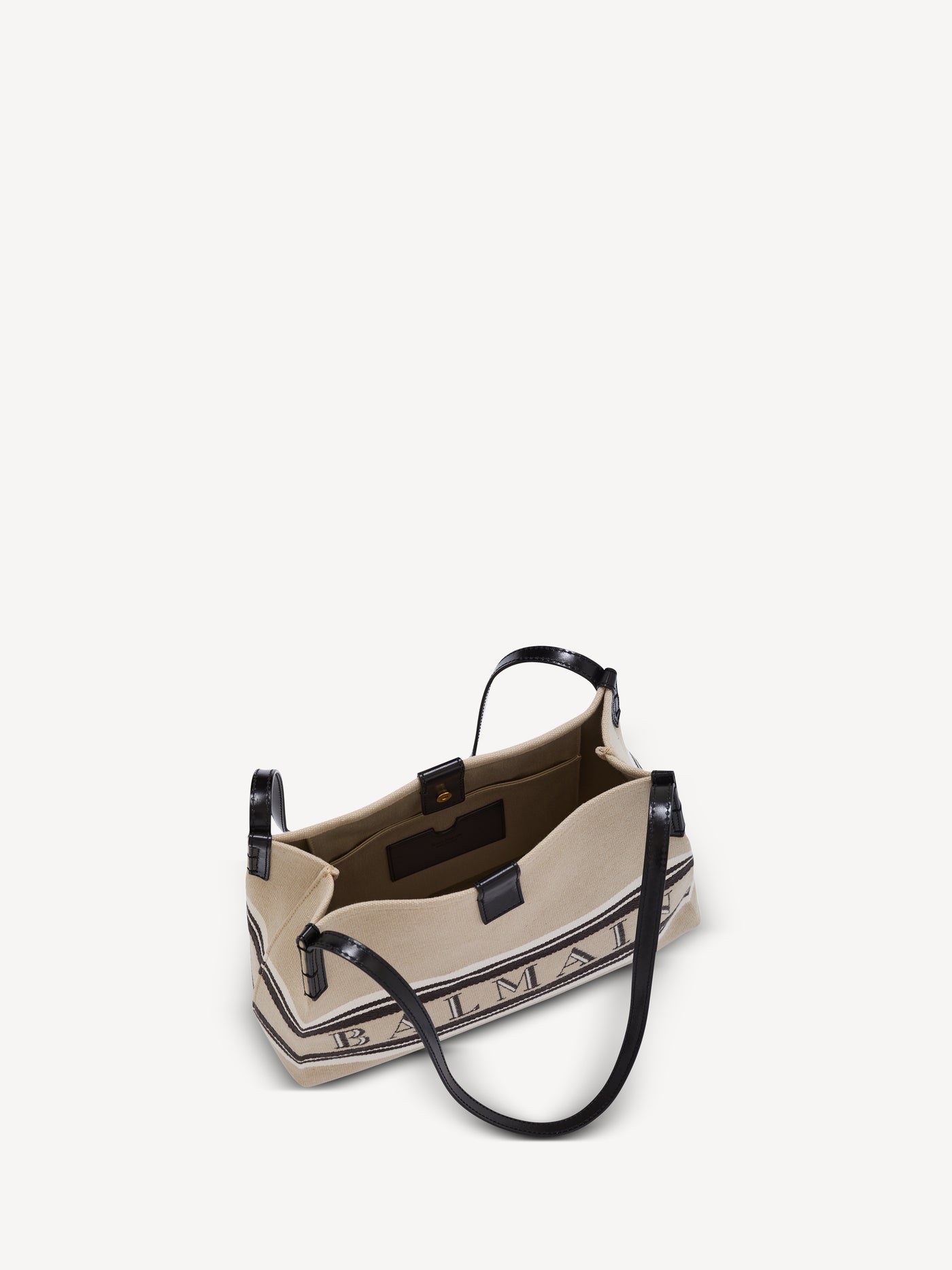 Small Release Shopper bag in canvas and calfskin