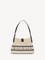 Small Release Shopper bag in canvas and calfskin