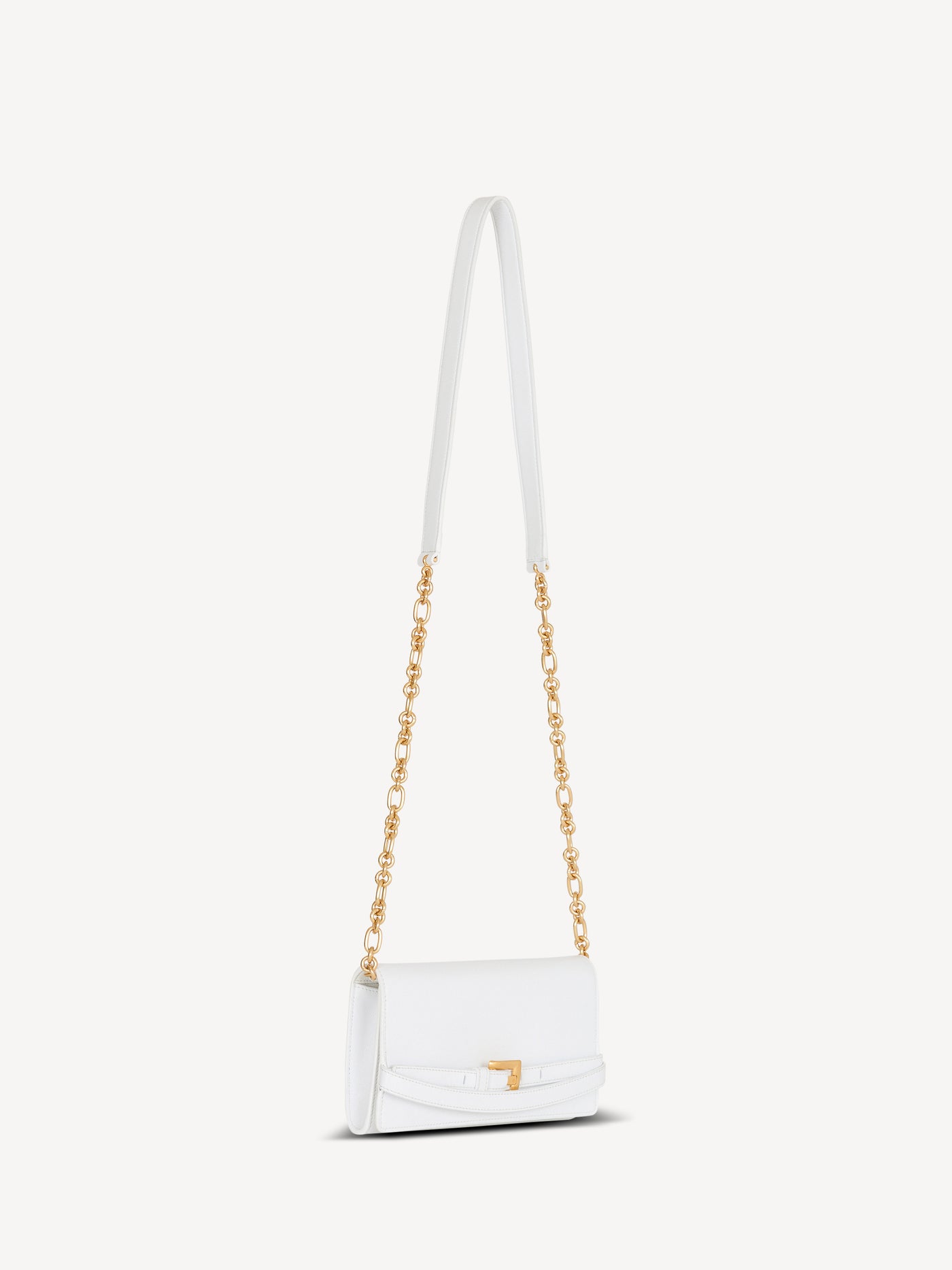 Shuffle calfskin wallet with chain