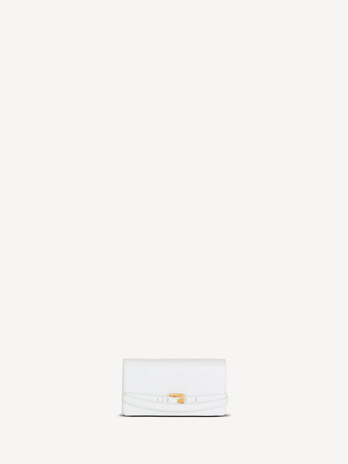 Shuffle calfskin wallet with chain