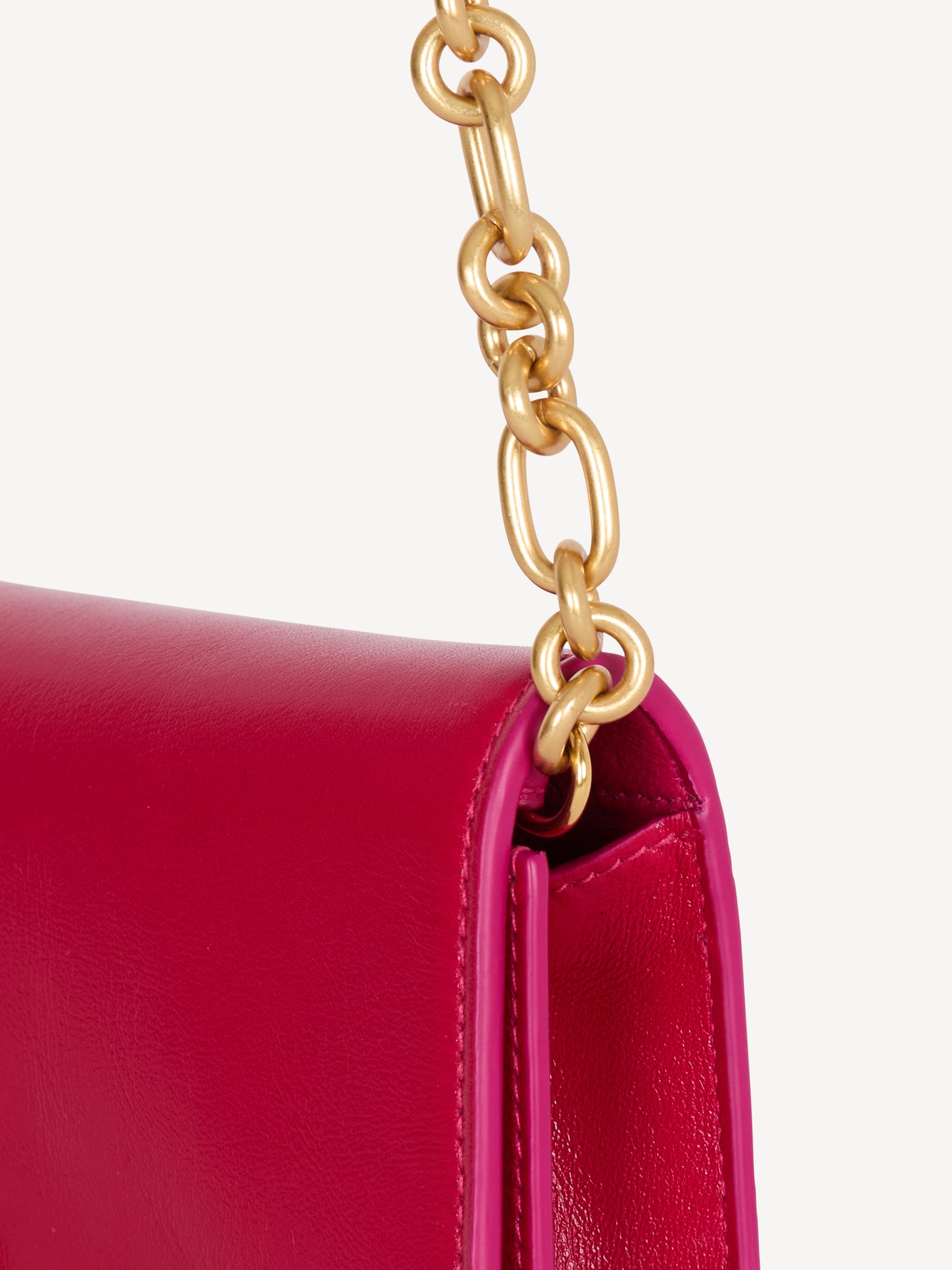 Shuffle calfskin wallet with chain