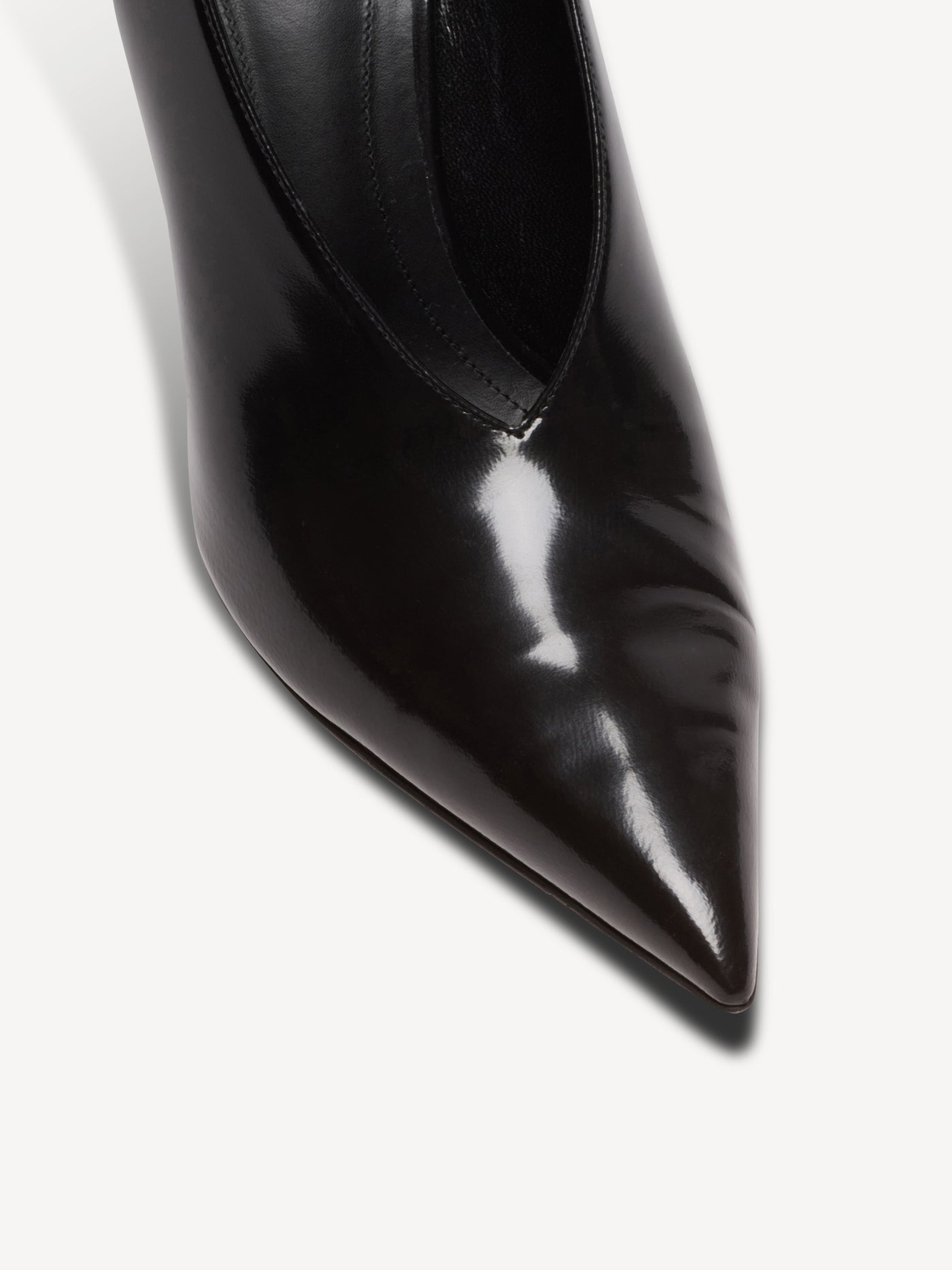 Shiny lambskin Wedge pumps