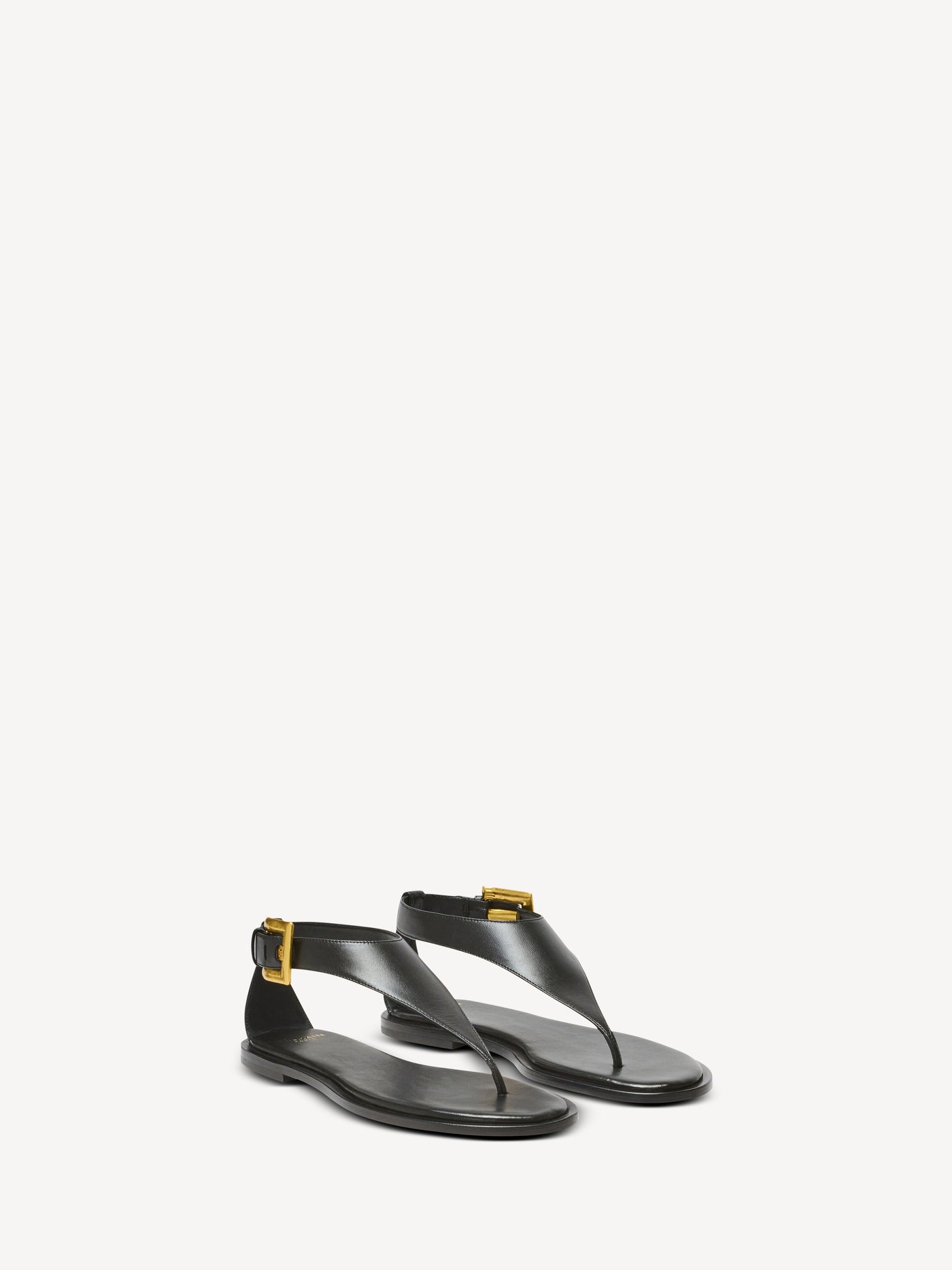 Anthem flat toe-post sandals in lambskin leather