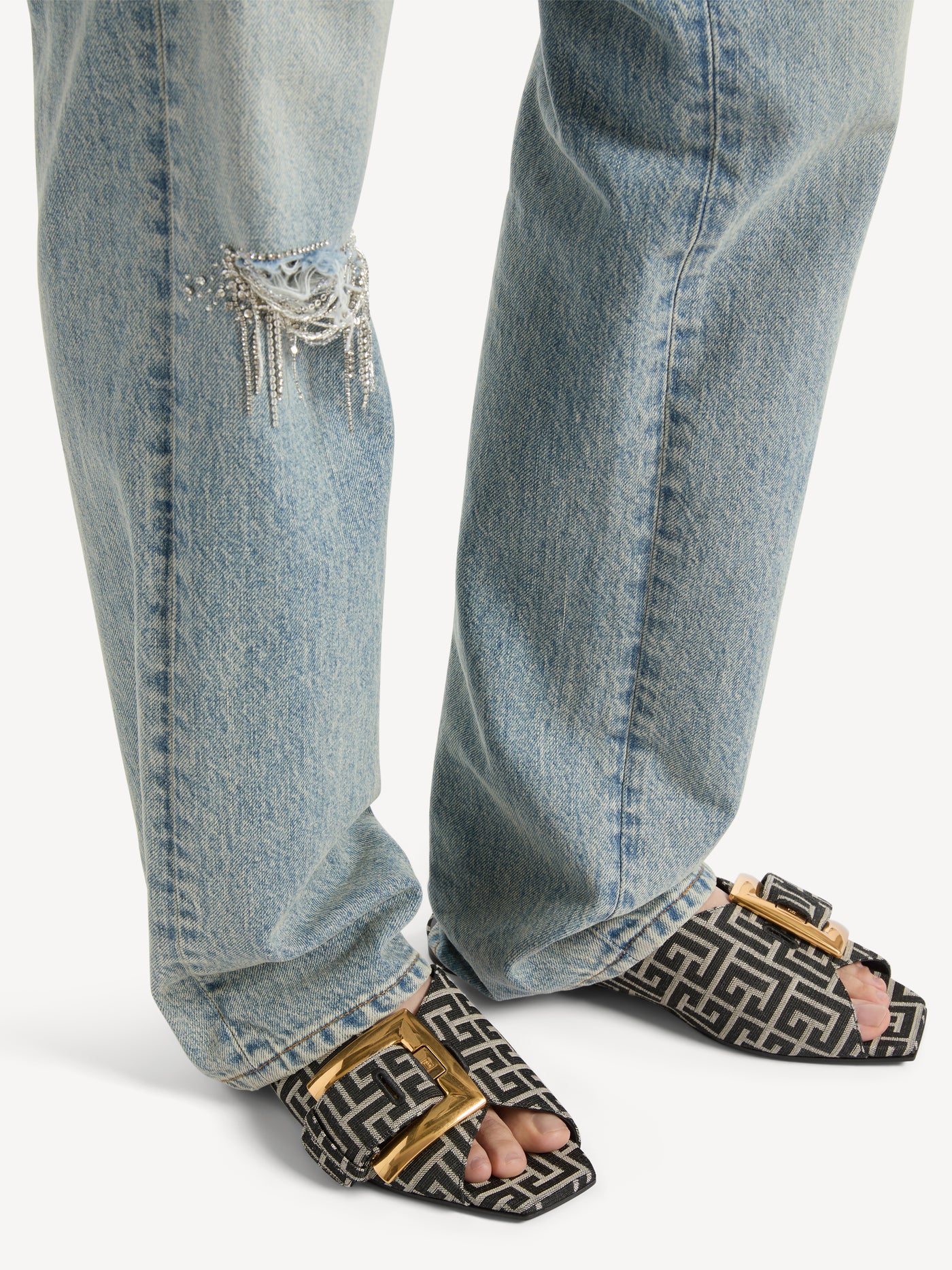 Sandales plates Anthem en jacquard monogramme