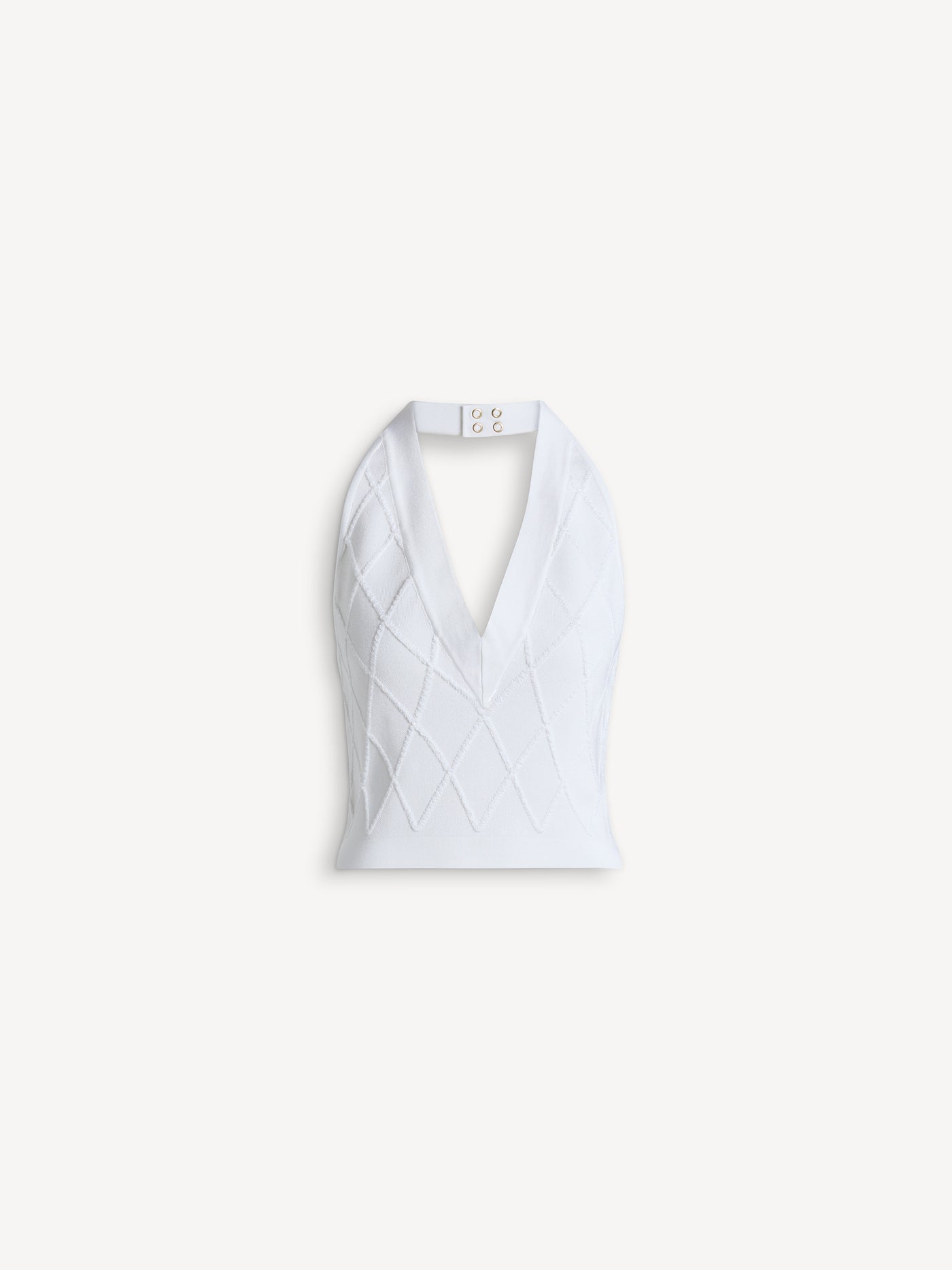 Quilted knit halterneck top