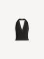 Quilted knit halterneck top