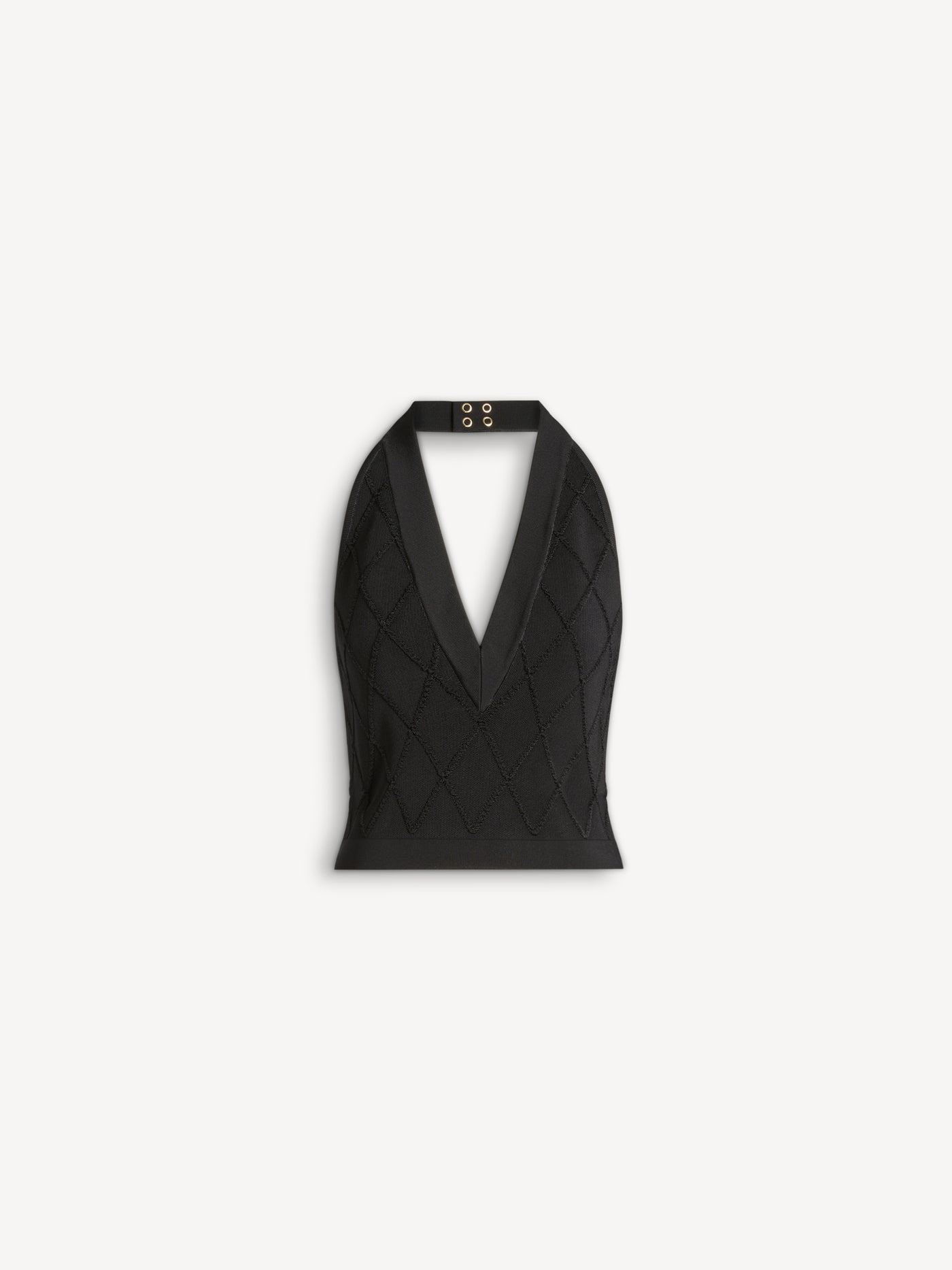 Quilted knit halterneck top