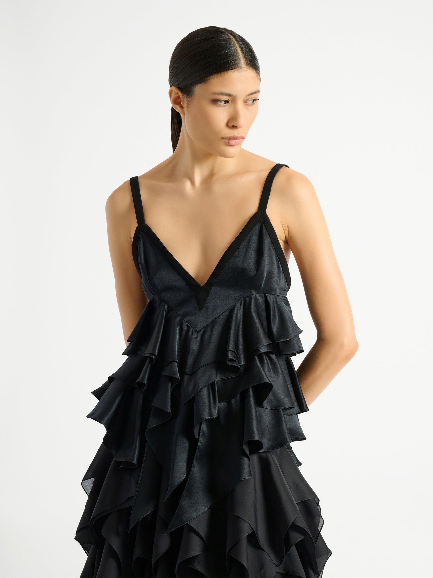 Satin top with thin straps