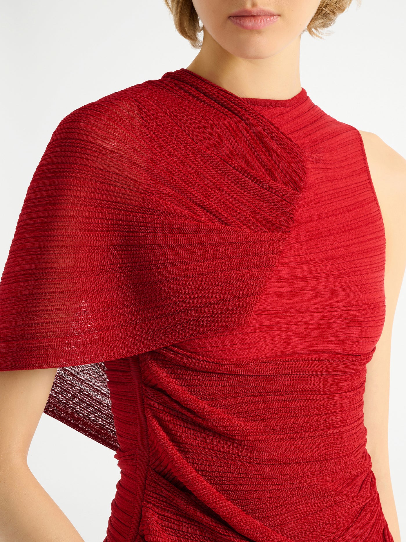 Sleeveless asymmetrical viscose top