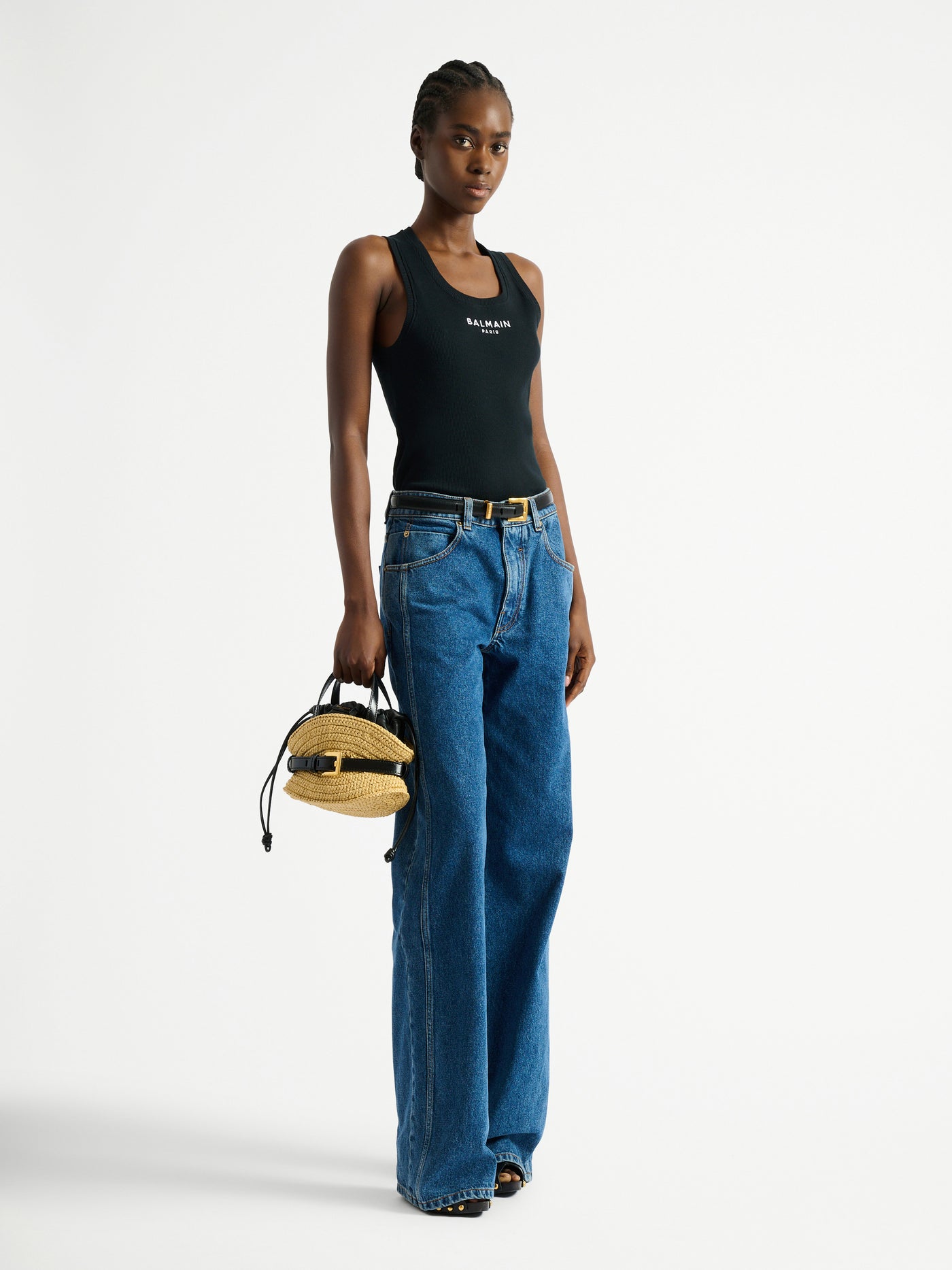 Tanktop mit Balmain Paris-Stickerei
