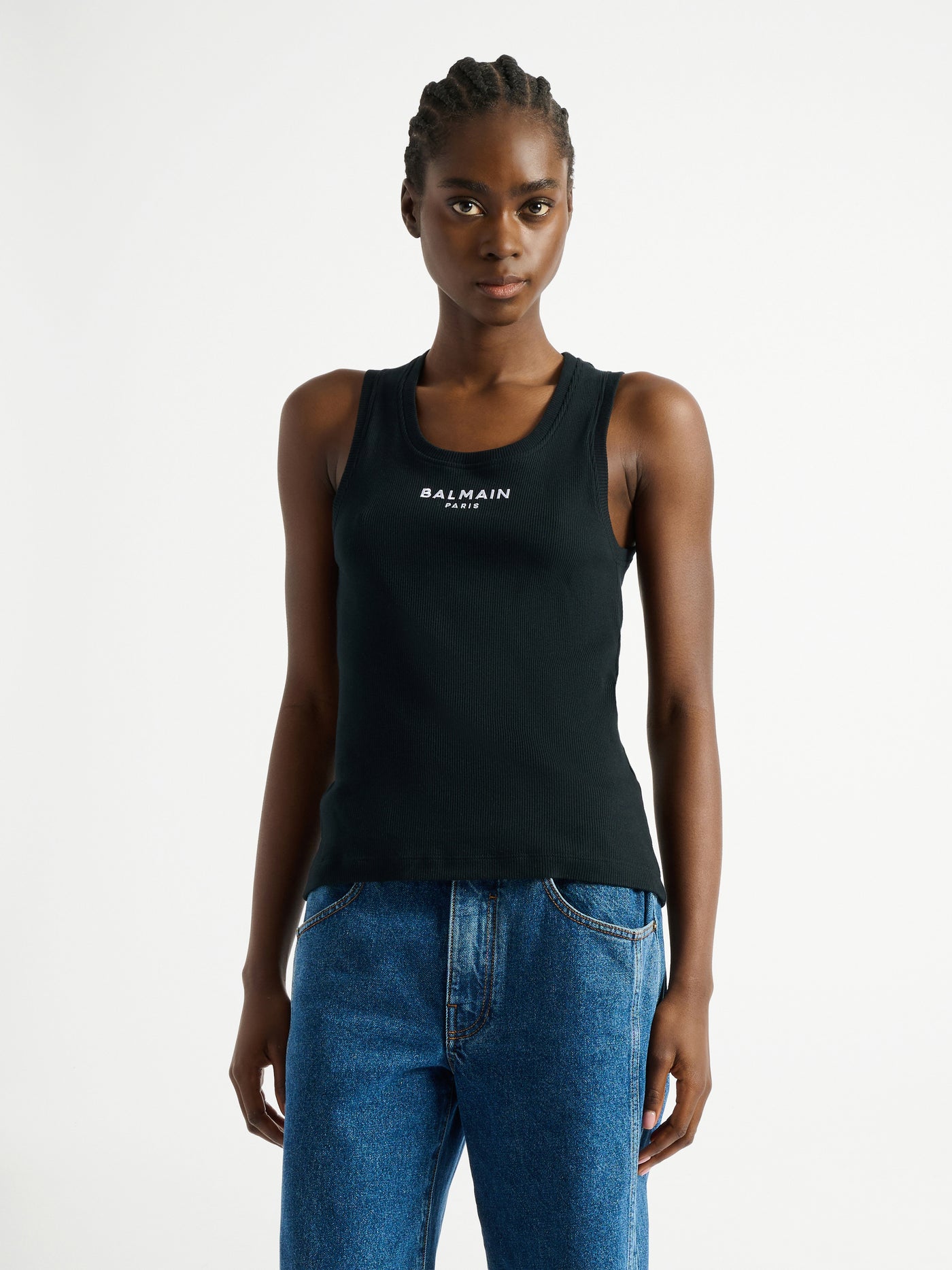 Balmain Paris embroidered vest top